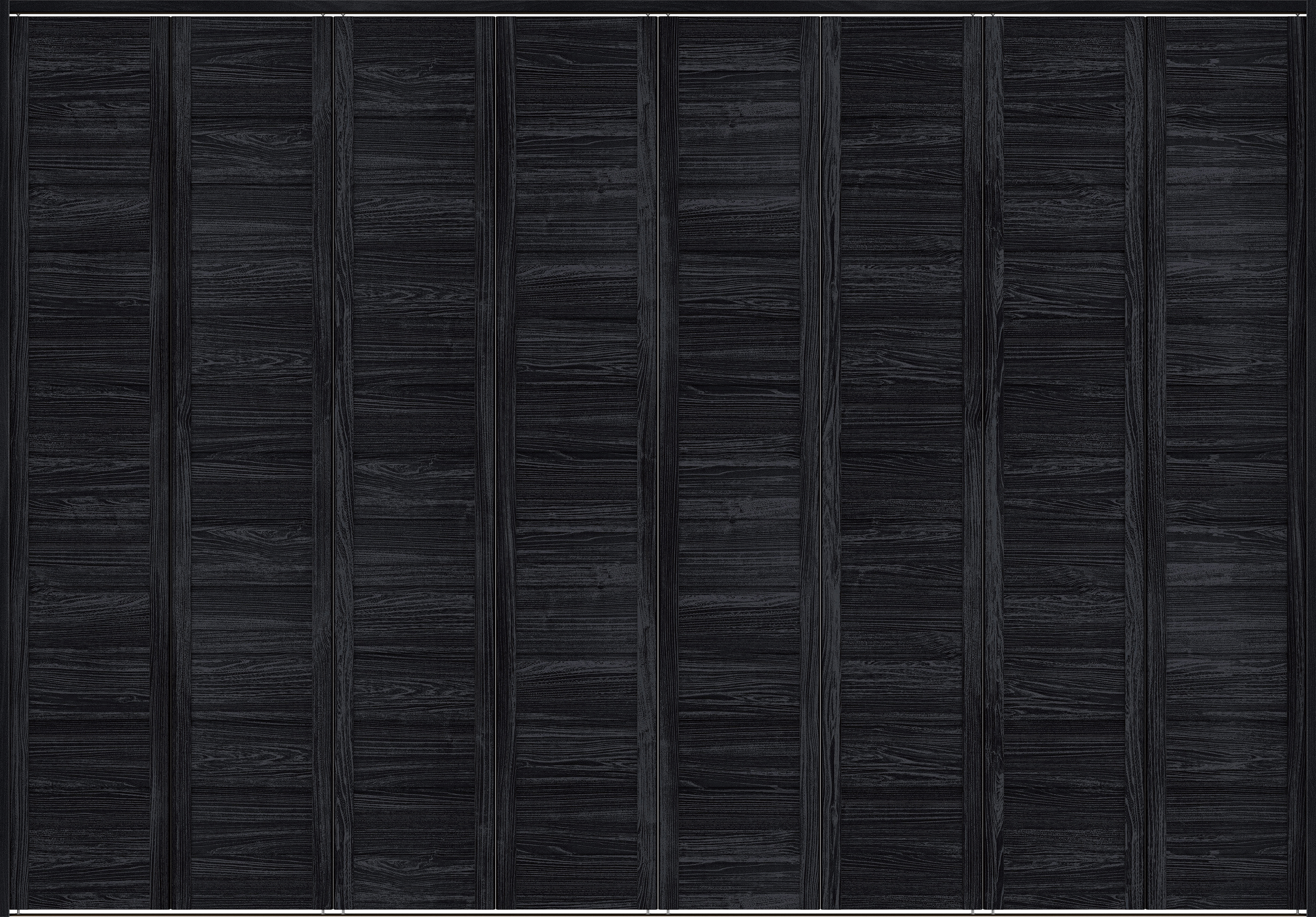 クローク収納　イエリア　折戸ユニット　通気タイプ　ウッド扉　下レール付三方枠（固定枠）　セット　３３２７幅（１２尺間口）　２３２０高　〈モスブラック柄〉　ハンドルレス