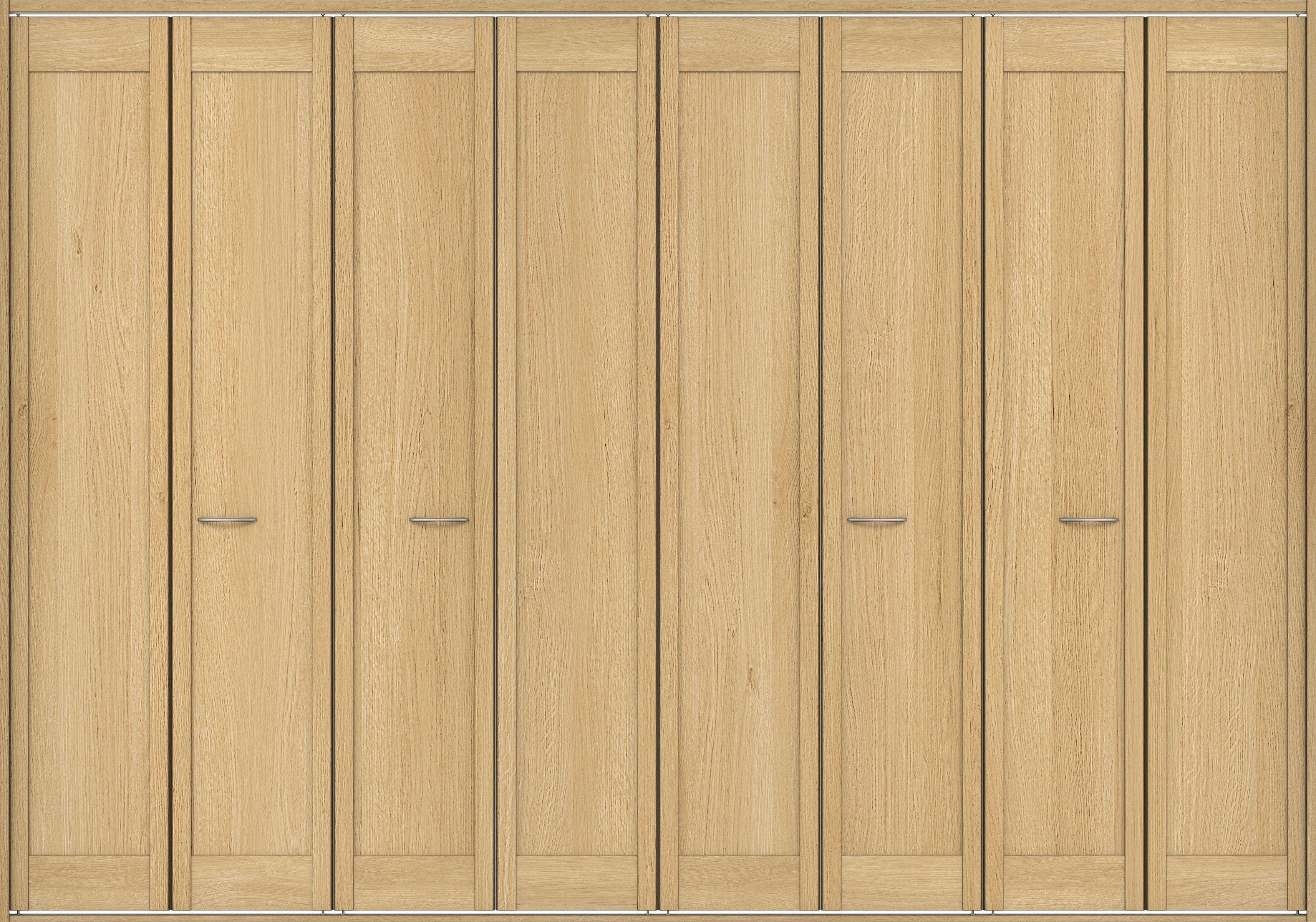 クローク収納　イエリア　折戸ユニット　カマチタイプ　ウッド扉　四方枠（固定枠）　セット　３３２７幅（１２尺間口）　２３３０高　〈ライトオーカー柄〉　ハンドルラウンド型〈Ｔシルバー色〉　抗ウイルス