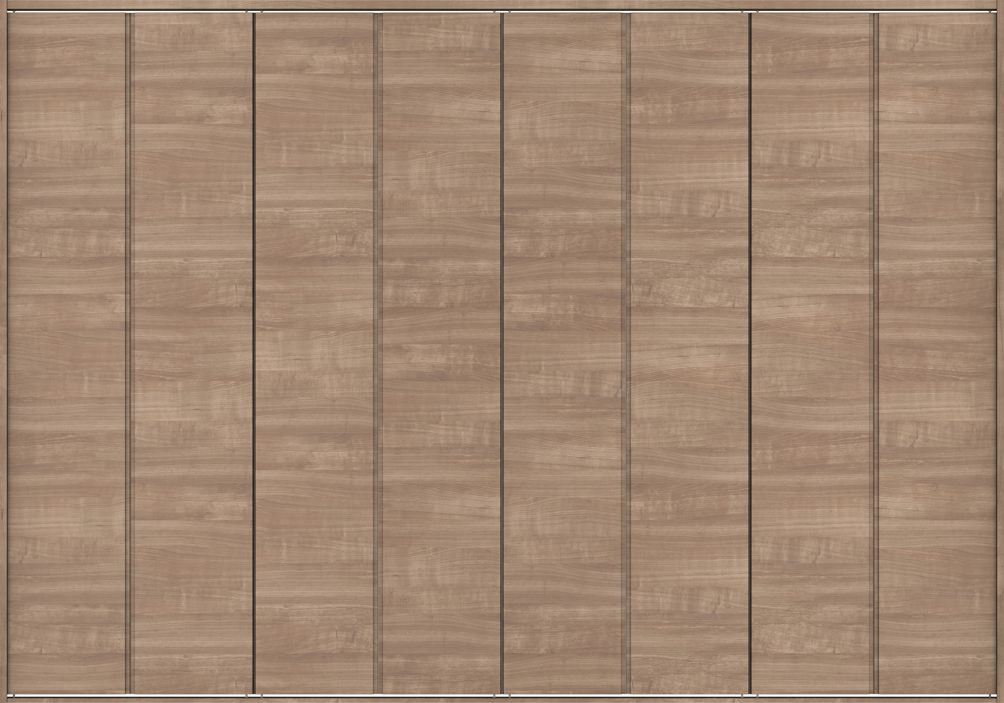 クローク収納　イエリア　折戸ユニット　ハンドルレス横木目タイプ　ウッド扉　四方枠（固定枠）　セット　３３２７幅（１２尺間口）　２３３０高　〈トープグレー柄〉　ハンドルレス