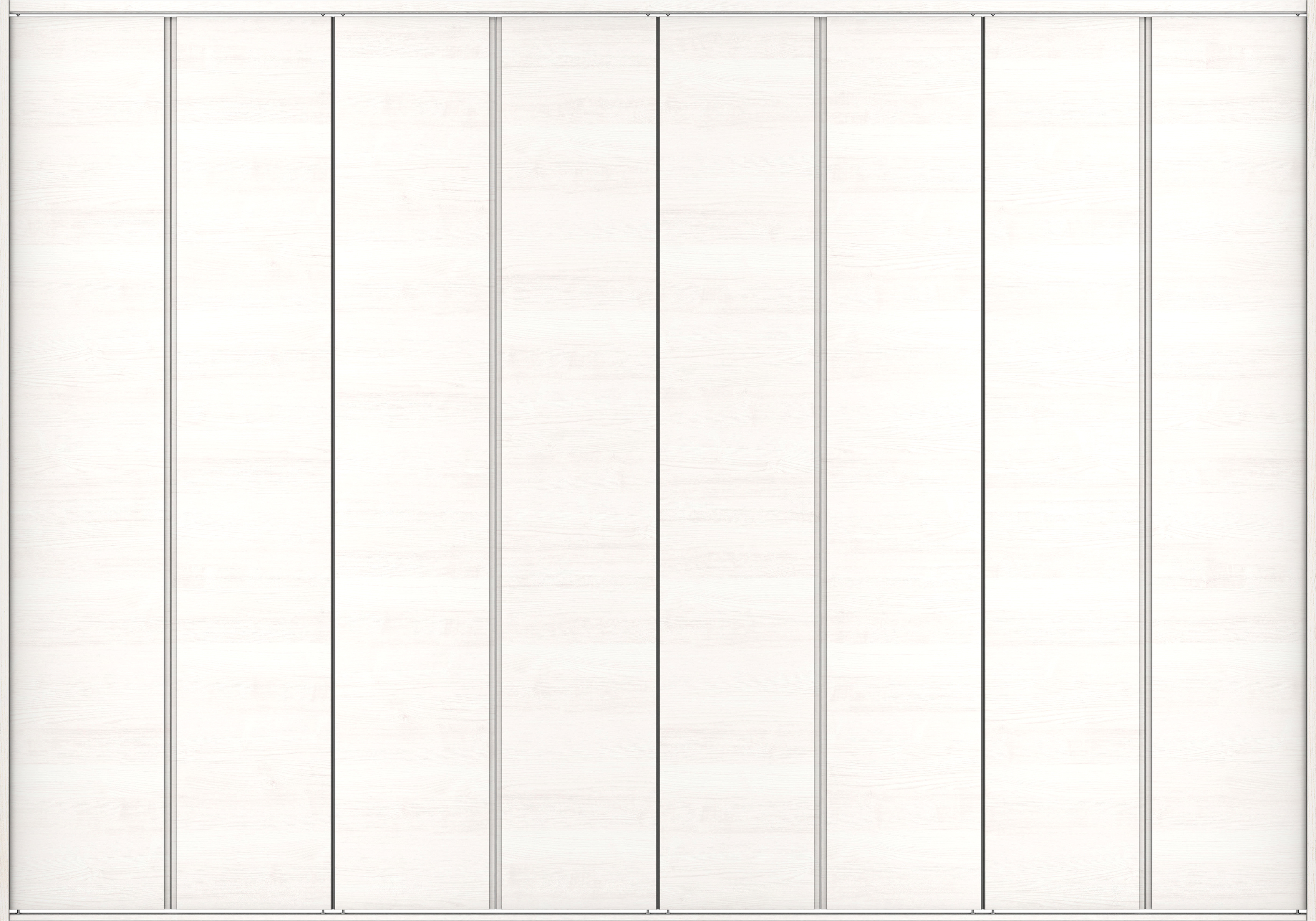 クローク収納　イエリア　折戸ユニット　ハンドルレス横木目タイプ　ウッド扉　四方枠（固定枠）　セット　３６０７幅（４Ｍ間口）　２３３０高　〈ネオホワイト柄〉　ハンドルレス