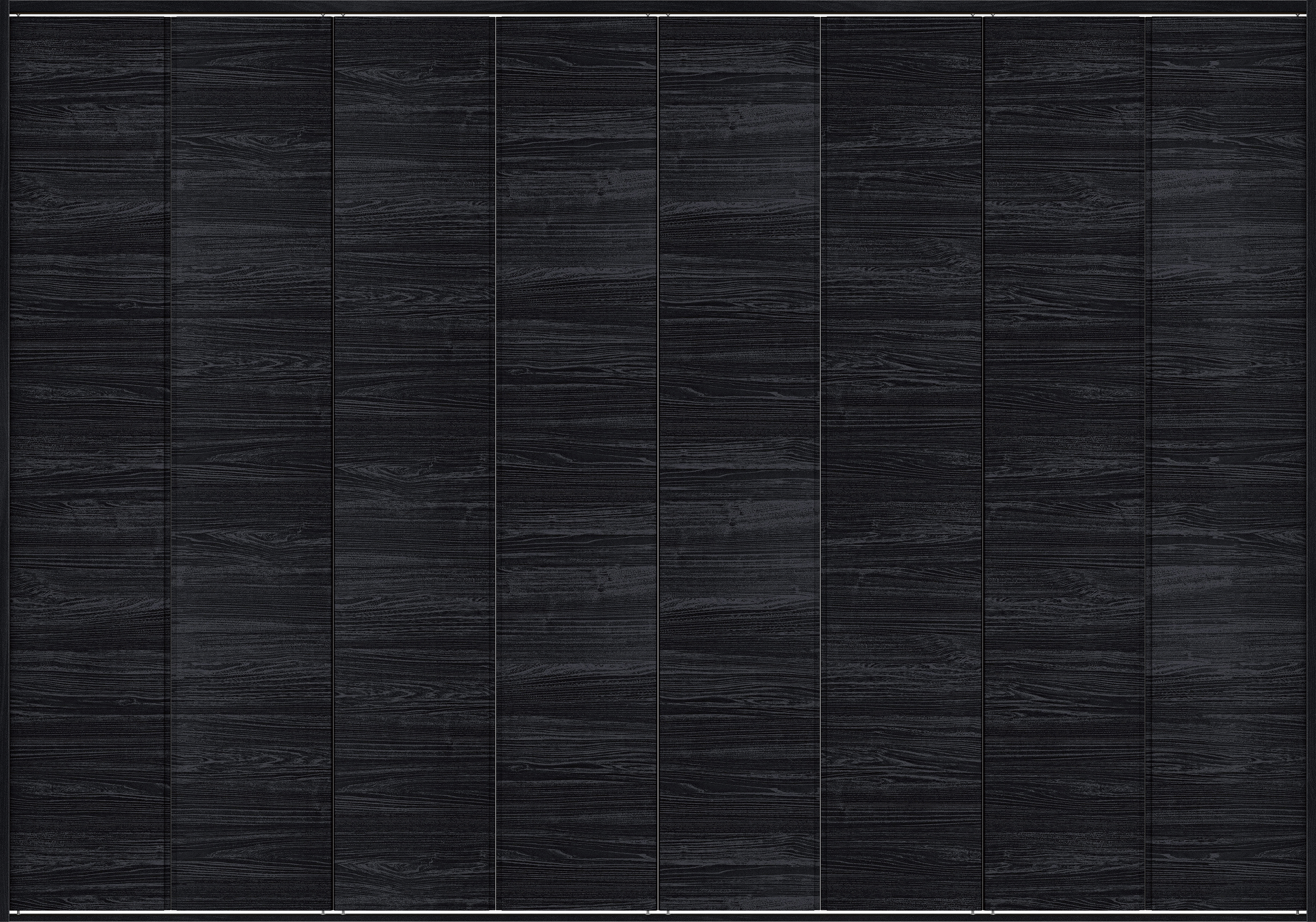 クローク収納　イエリア　折戸ユニット　ハンドルレス横木目タイプ　ウッド扉　四方枠（固定枠）　セット　３６０７幅（４Ｍ間口）　２３３０高　〈モスブラック柄〉　ハンドルレス