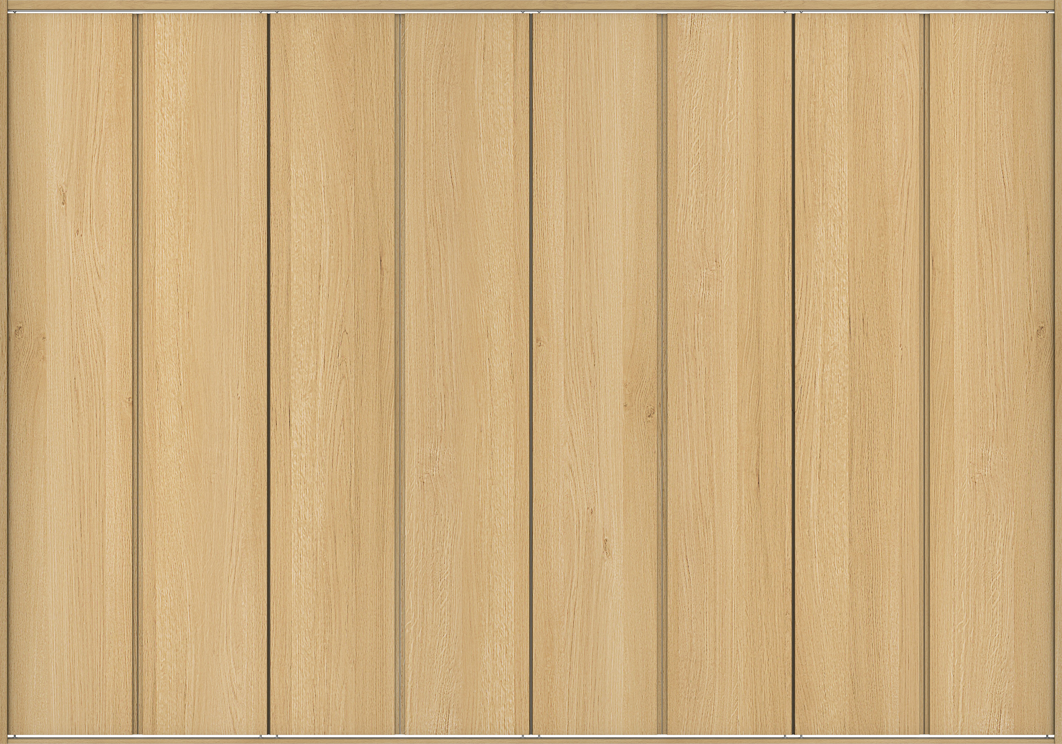 クローク収納　イエリア　折戸ユニット　ハンドルレス縦木目タイプ　ウッド扉　四方枠（固定枠）　セット　３６０７幅（４Ｍ間口）　２３３０高　〈ライトオーカー柄〉　ハンドルレス