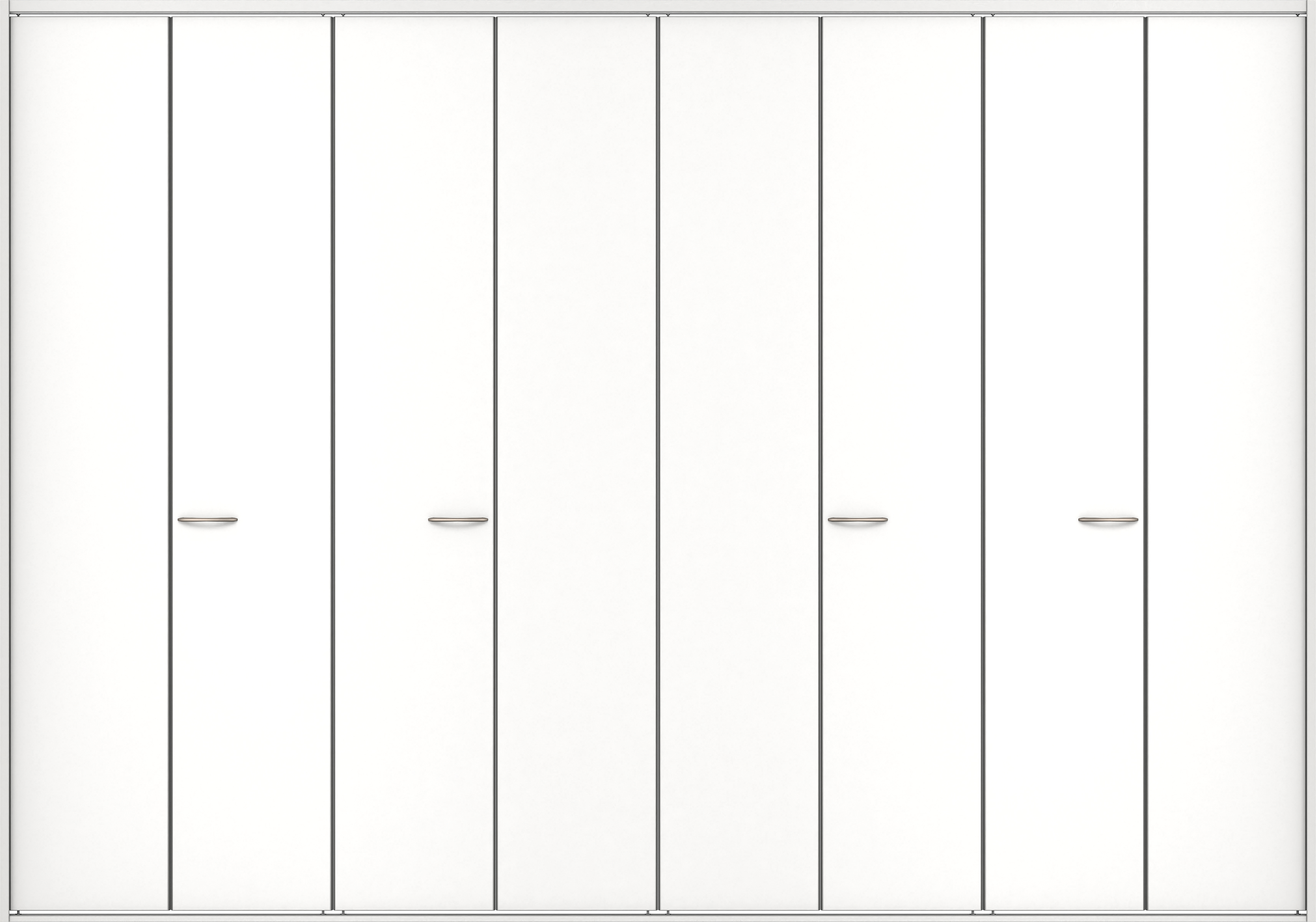 クローク収納　イエリア　折戸ユニット　フラット縦木目タイプ　ウッド扉　四方枠（固定枠）　セット　３３２７幅（１２尺間口）　２３３０高　〈パウダーホワイト柄〉　ハンドルラウンド型〈Ｔシルバー色〉