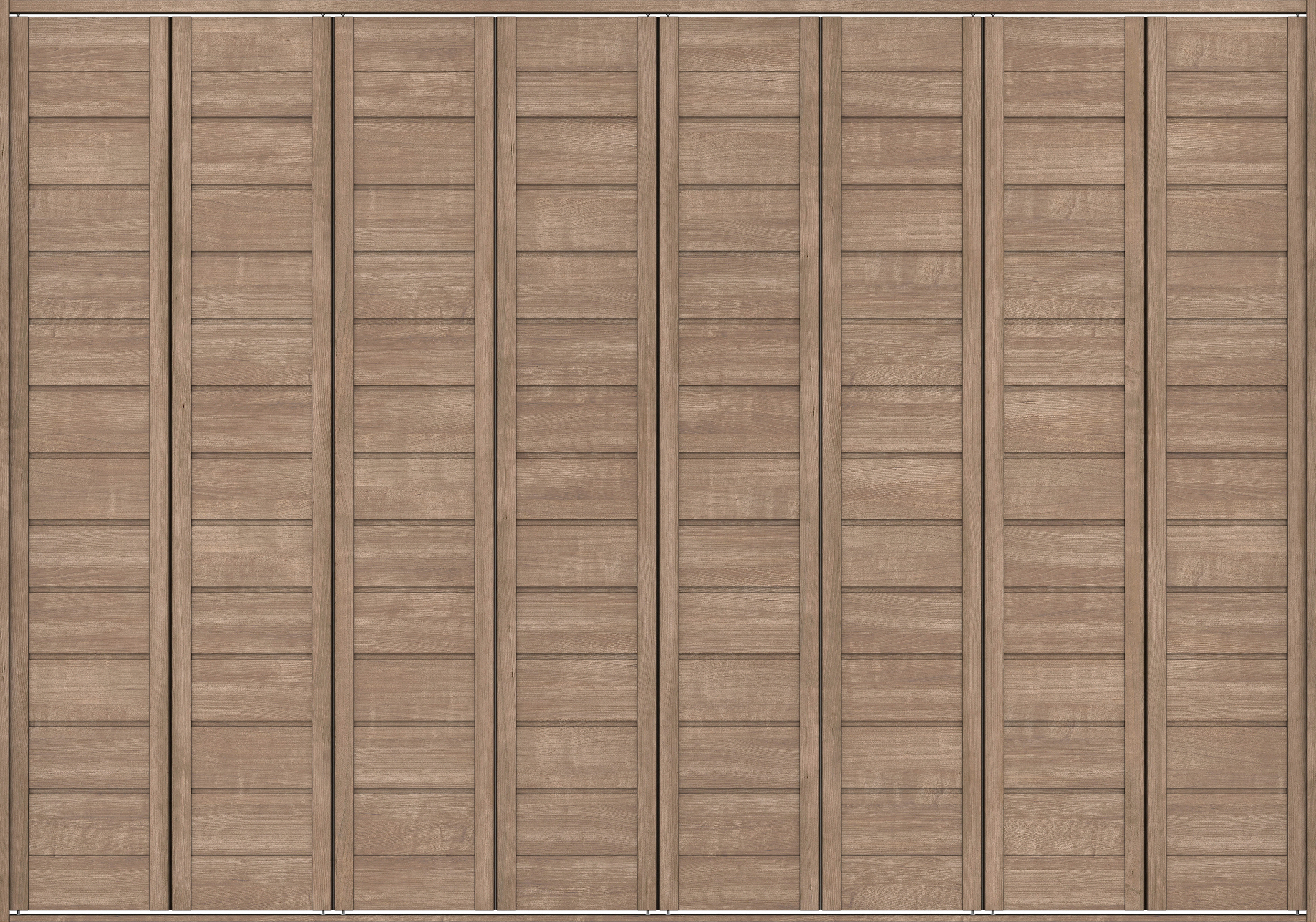 クローク収納　イエリア　折戸ユニット　通気タイプ　ウッド扉　四方枠（固定枠）　セット　３３２７幅（１２尺間口）　２３３０高　〈トープグレー柄〉　ハンドルレス