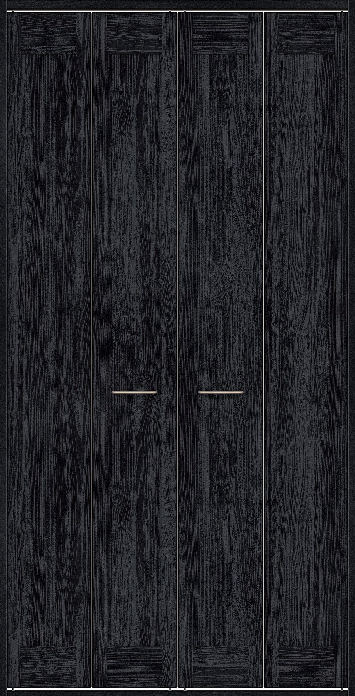 クローク収納　イエリア　折戸ユニット　カマチタイプ　ウッド扉　四方枠（固定枠）　セット　１１９０幅（４．５尺間口）　２３３０高　〈モスブラック柄〉　ハンドルラウンド型〈Ｔシルバー色〉