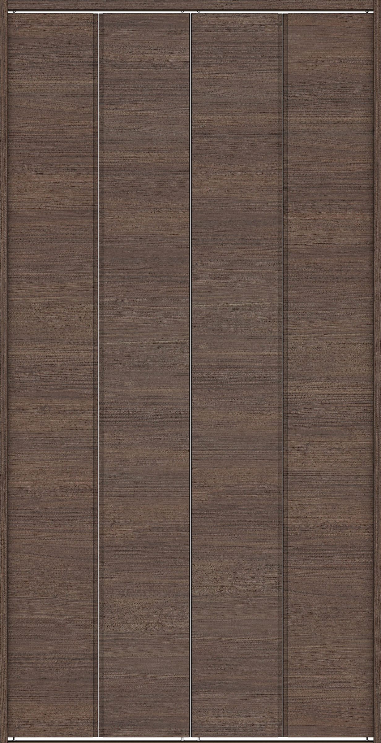 クローク収納　イエリア　折戸ユニット　ハンドルレス横木目タイプ　ウッド扉　下レール付三方枠（固定枠）　セット　１３２０幅（１．５Ｍ間口）　２３２０高　〈ダルブラウン柄〉　ハンドルレス