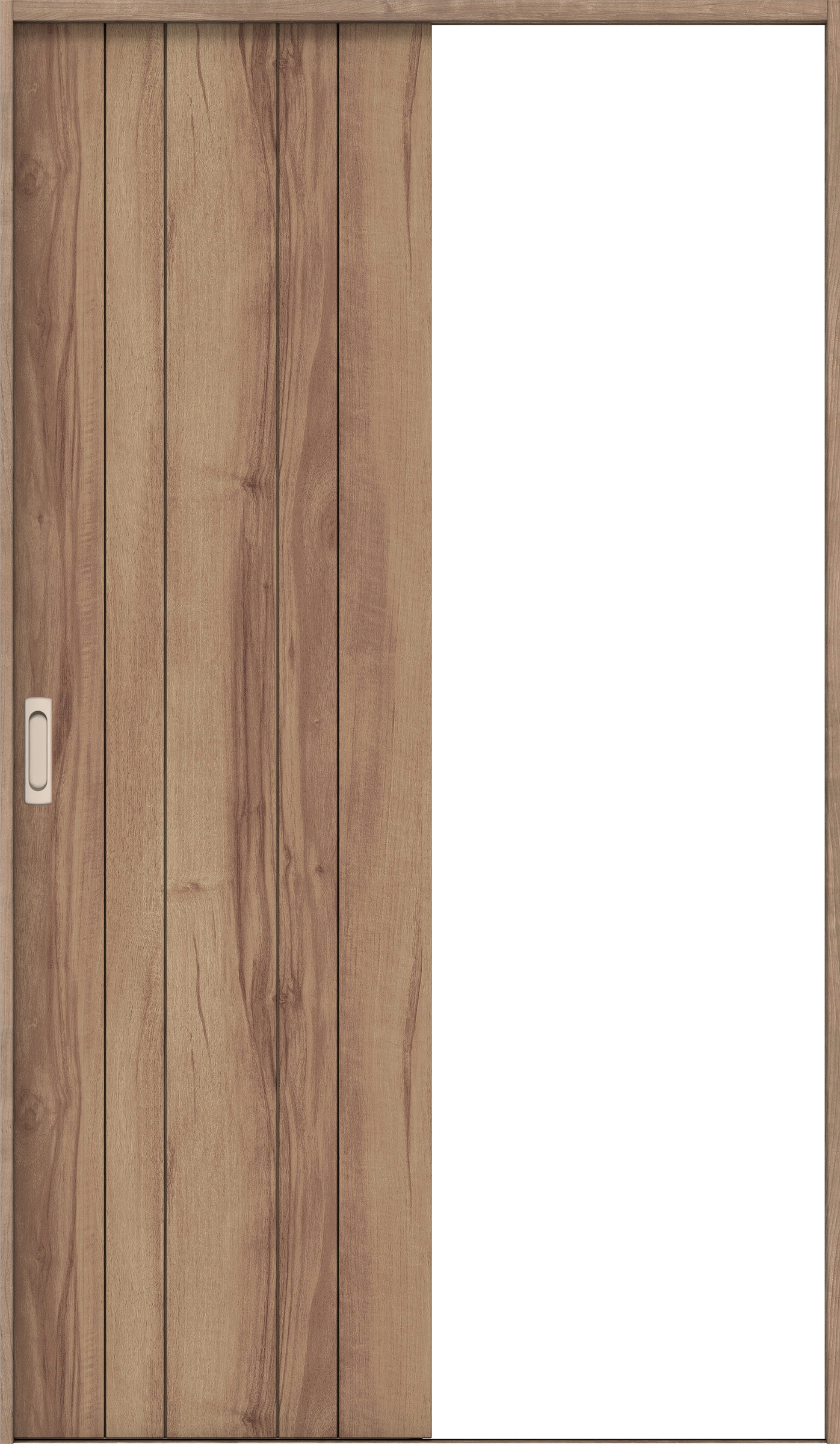 リビングドア　イエリア　引戸・片引　扉セット　０Ｓデザイン　１３１５幅用　２０００高　〈バームブラウン柄〉　左右兼用　錠なし　ラクラクローズ付