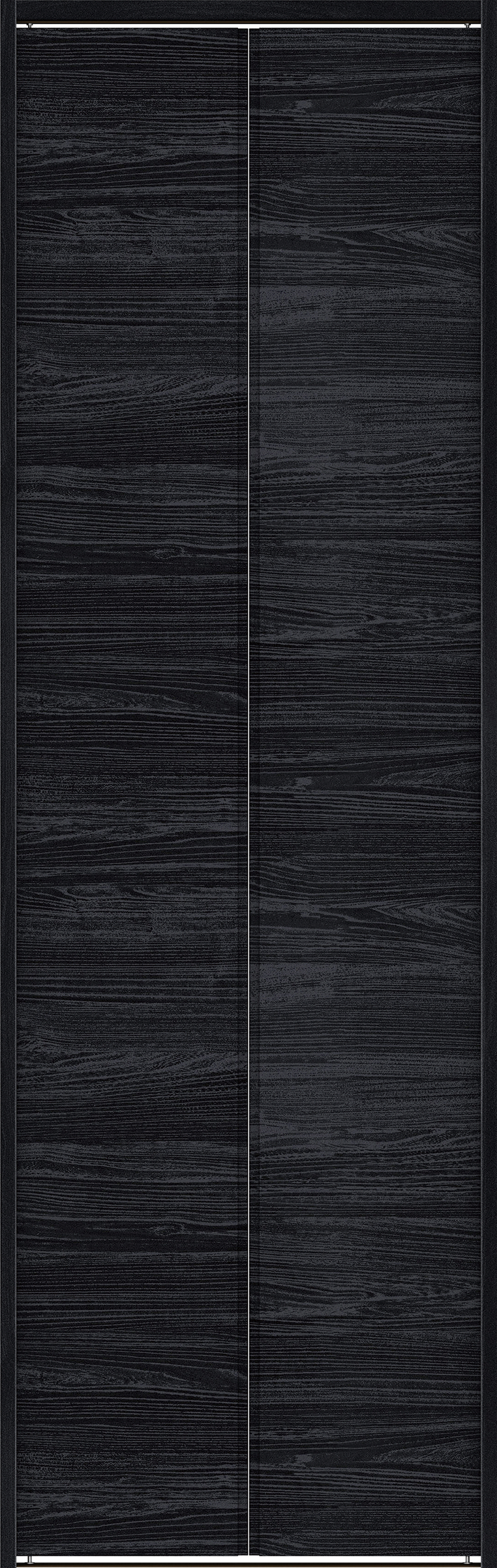 クローク収納　イエリア　折戸ユニット　ハンドルレス横木目タイプ　ウッド扉　下レール付三方枠（固定枠）　セット　７３５幅（３尺間口）　２３２０高　〈モスブラック柄〉　ハンドルレス