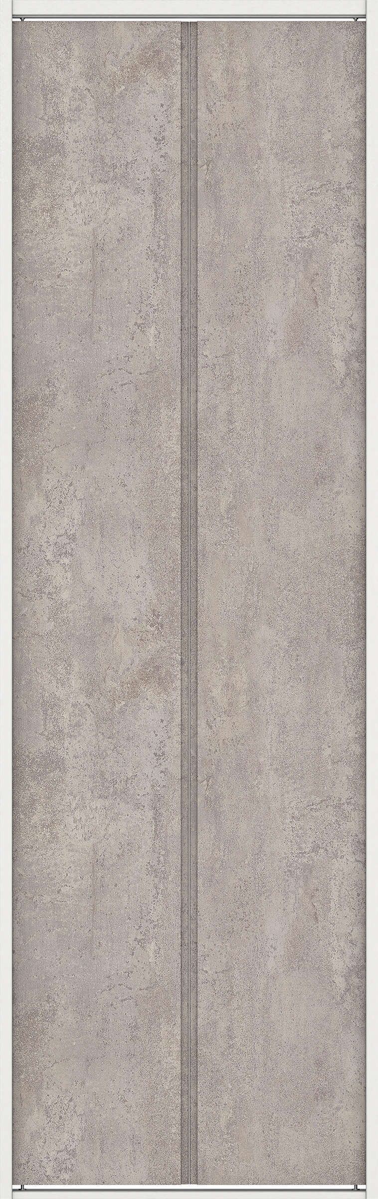 クローク収納　イエリア　折戸ユニット　ハンドルレスタイプ　パネル扉　四方枠（固定枠）　セット　７３５幅（３尺間口）　２３３０高　〈コンクリートグレー柄〉　ハンドルレス