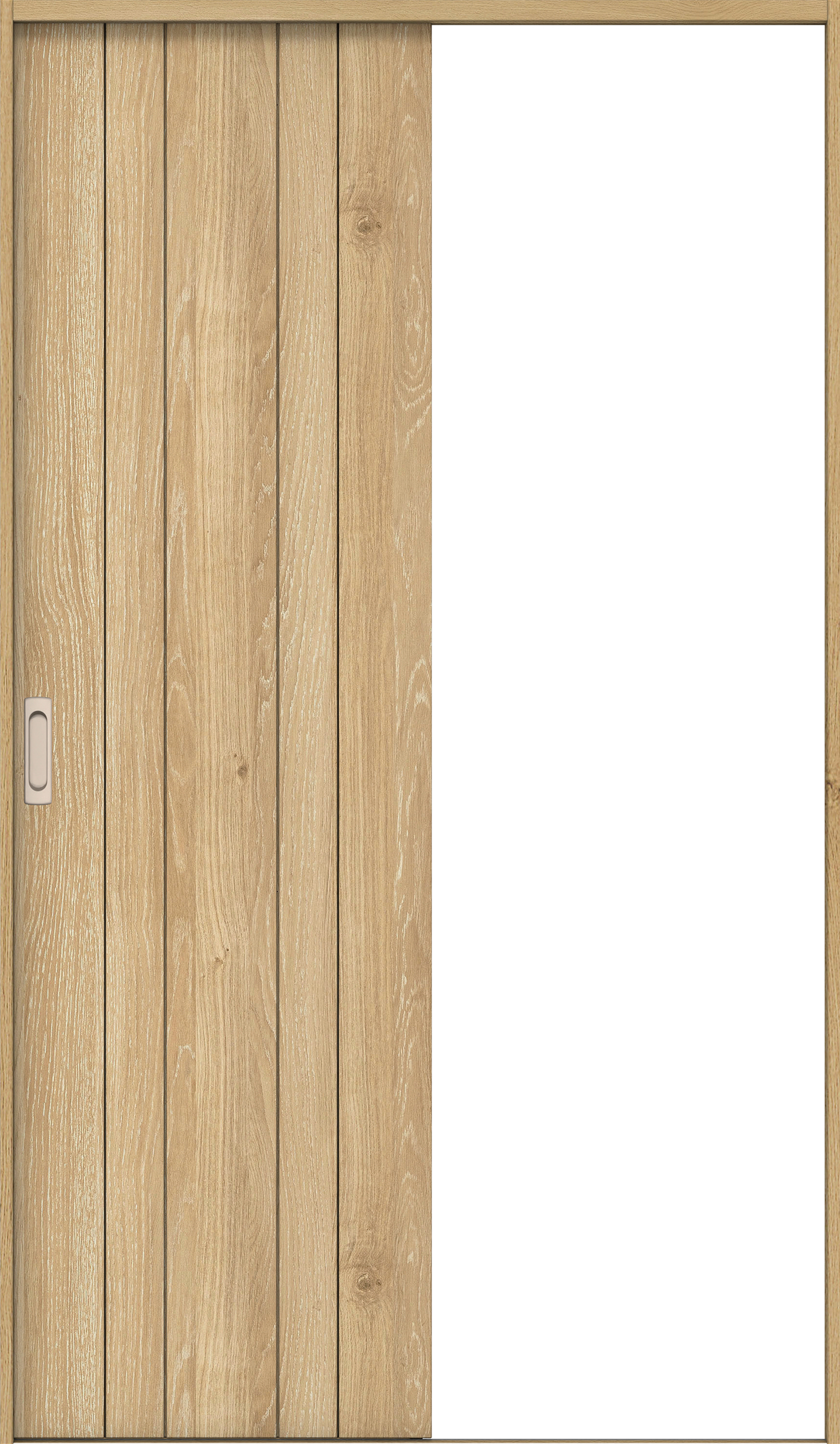 リビングドア　イエリア　引戸・片引　扉セット　０Ｓデザイン　１３１５幅用　２０００高　〈ミルキーオーカー柄〉　左右兼用　錠なし　ラクラクローズ付