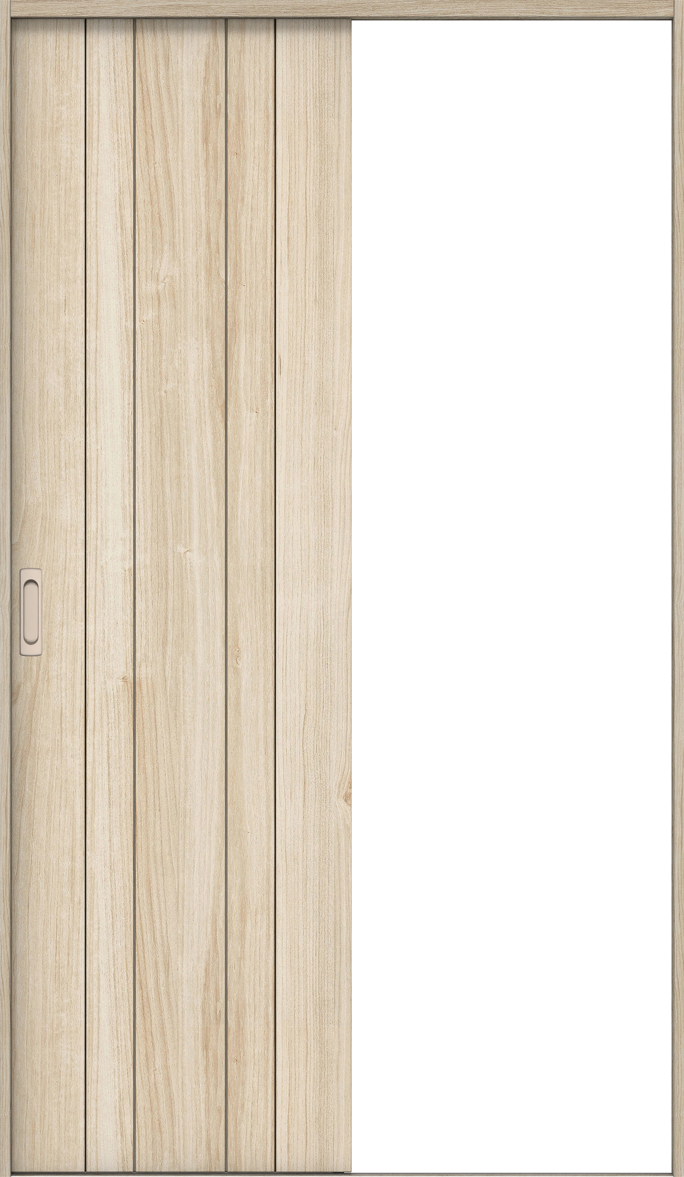 リビングドア　イエリア　引戸・片引　扉セット　０Ｓデザイン　１３１５幅用　２０００高　〈コットンベージュ柄〉　左右兼用　錠なし　ラクラクローズ付