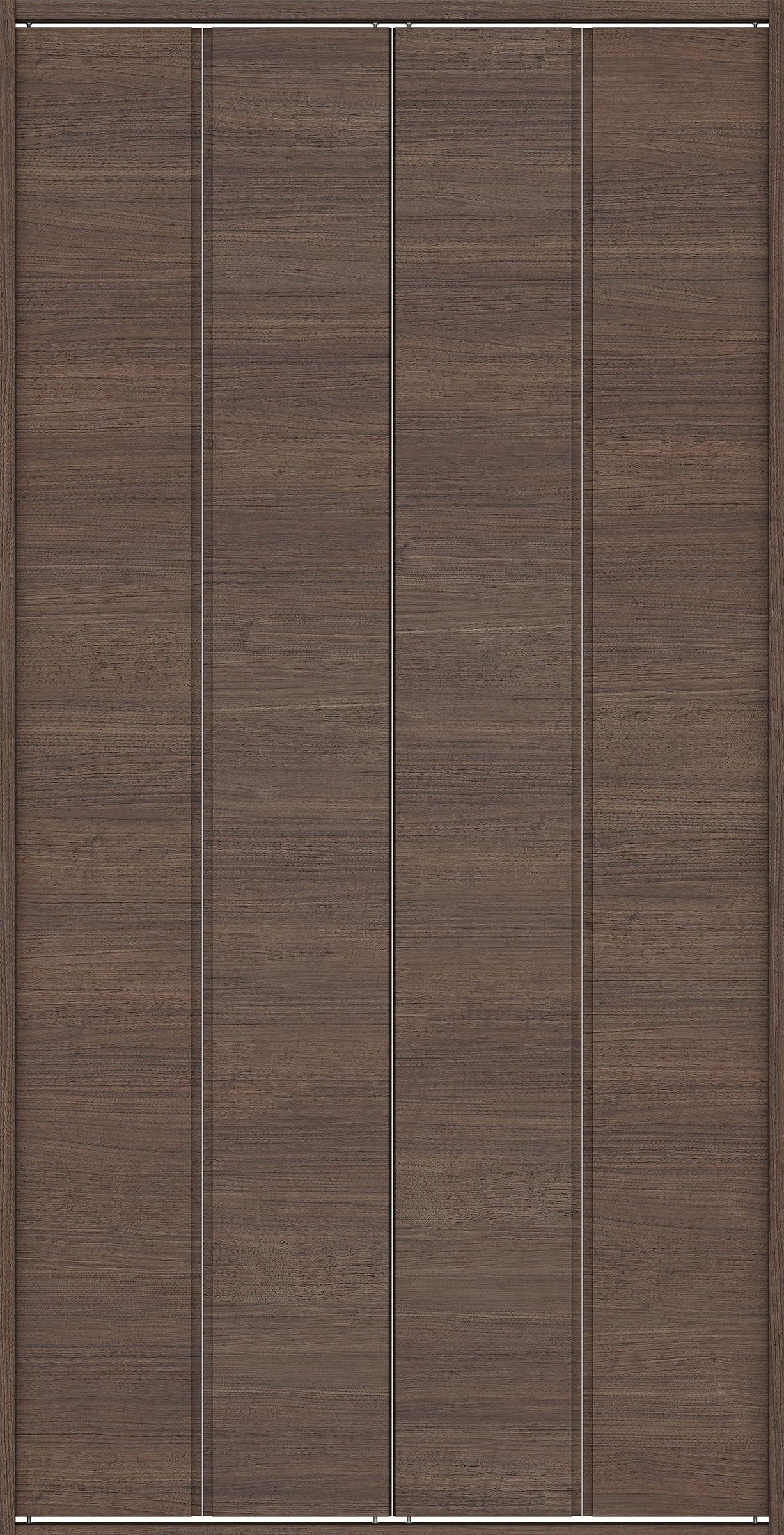 クローク収納　イエリア　折戸ユニット　ハンドルレス横木目タイプ　ウッド扉　四方枠（固定枠）　セット　１１９０幅（４．５尺間口）　２３３０高　〈ダルブラウン柄〉　ハンドルレス