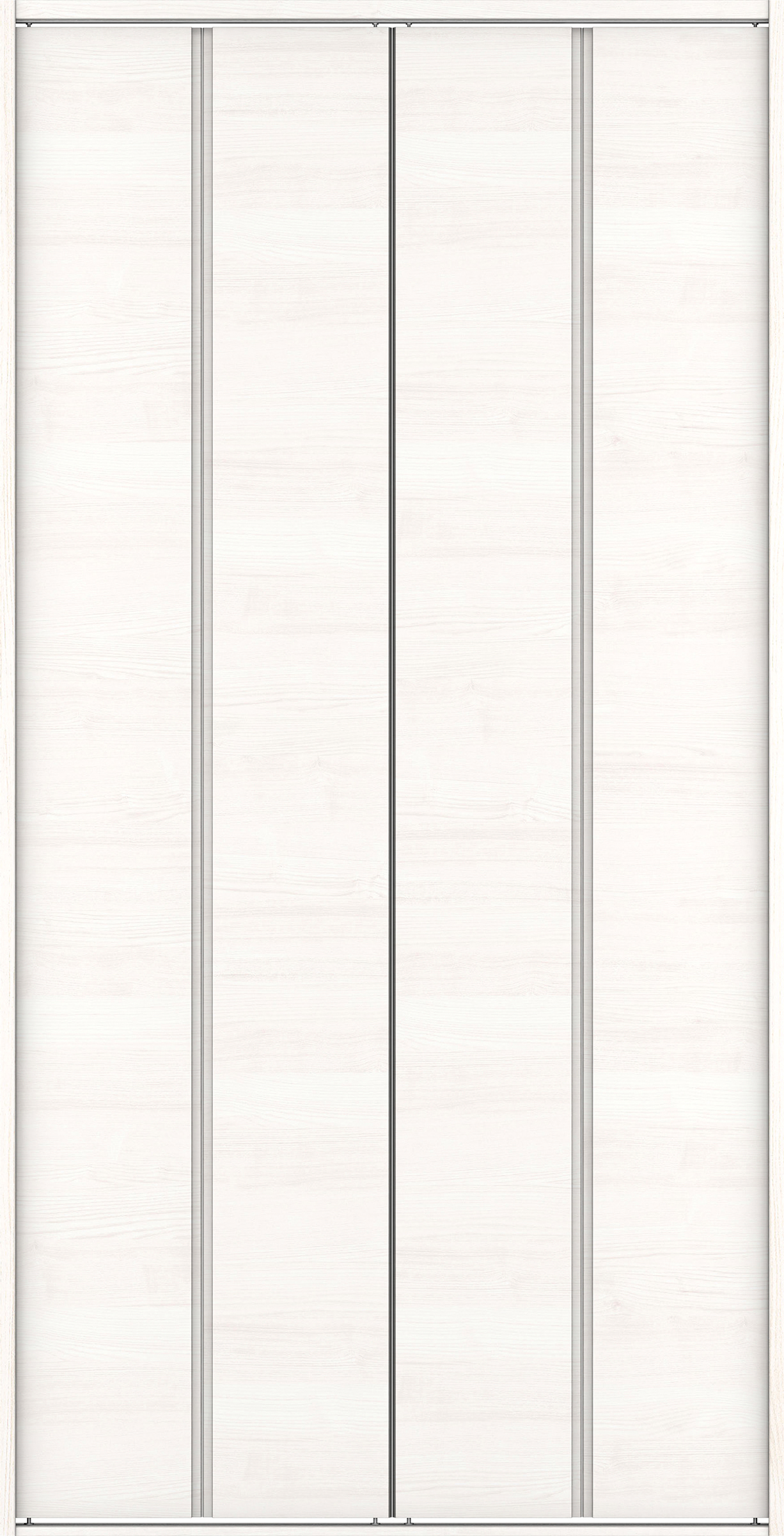 クローク収納　イエリア　折戸ユニット　ハンドルレス横木目タイプ　ウッド扉　四方枠（固定枠）　セット　１３２０幅（１．５Ｍ間口）　２３３０高　〈ネオホワイト柄〉　ハンドルレス