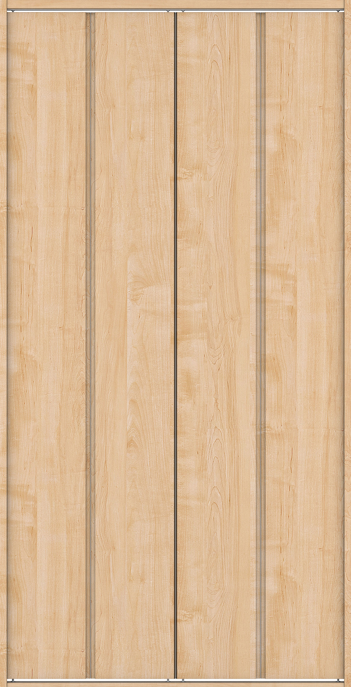 クローク収納　イエリア　折戸ユニット　ハンドルレス縦木目タイプ　ウッド扉　四方枠（固定枠）　セット　１３２０幅（１．５Ｍ間口）　２３３０高　〈ミルベージュ柄〉　ハンドルレス