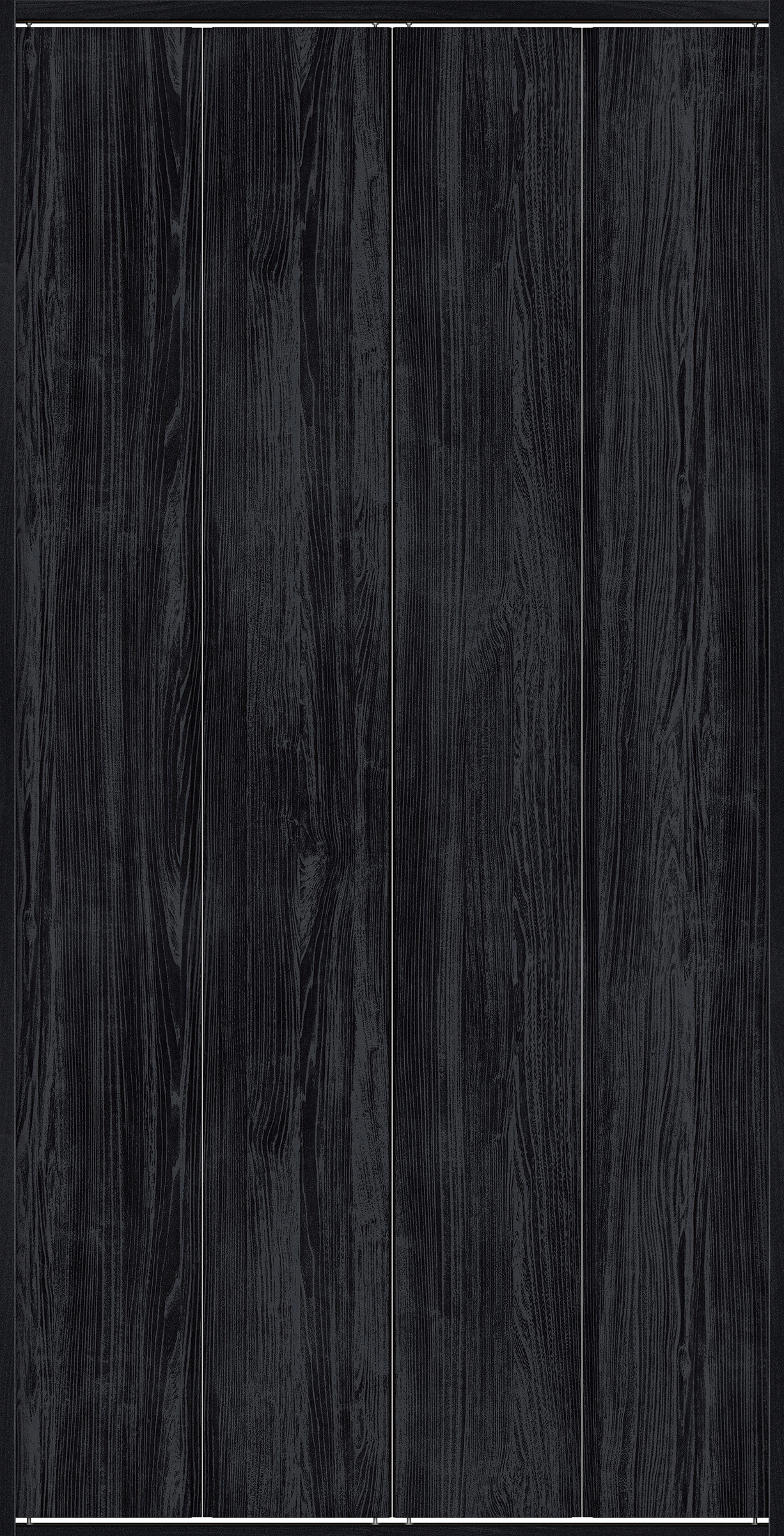 クローク収納　イエリア　折戸ユニット　ハンドルレス縦木目タイプ　ウッド扉　四方枠（固定枠）　セット　１１９０幅（４．５尺間口）　２３３０高　〈モスブラック柄〉　ハンドルレス