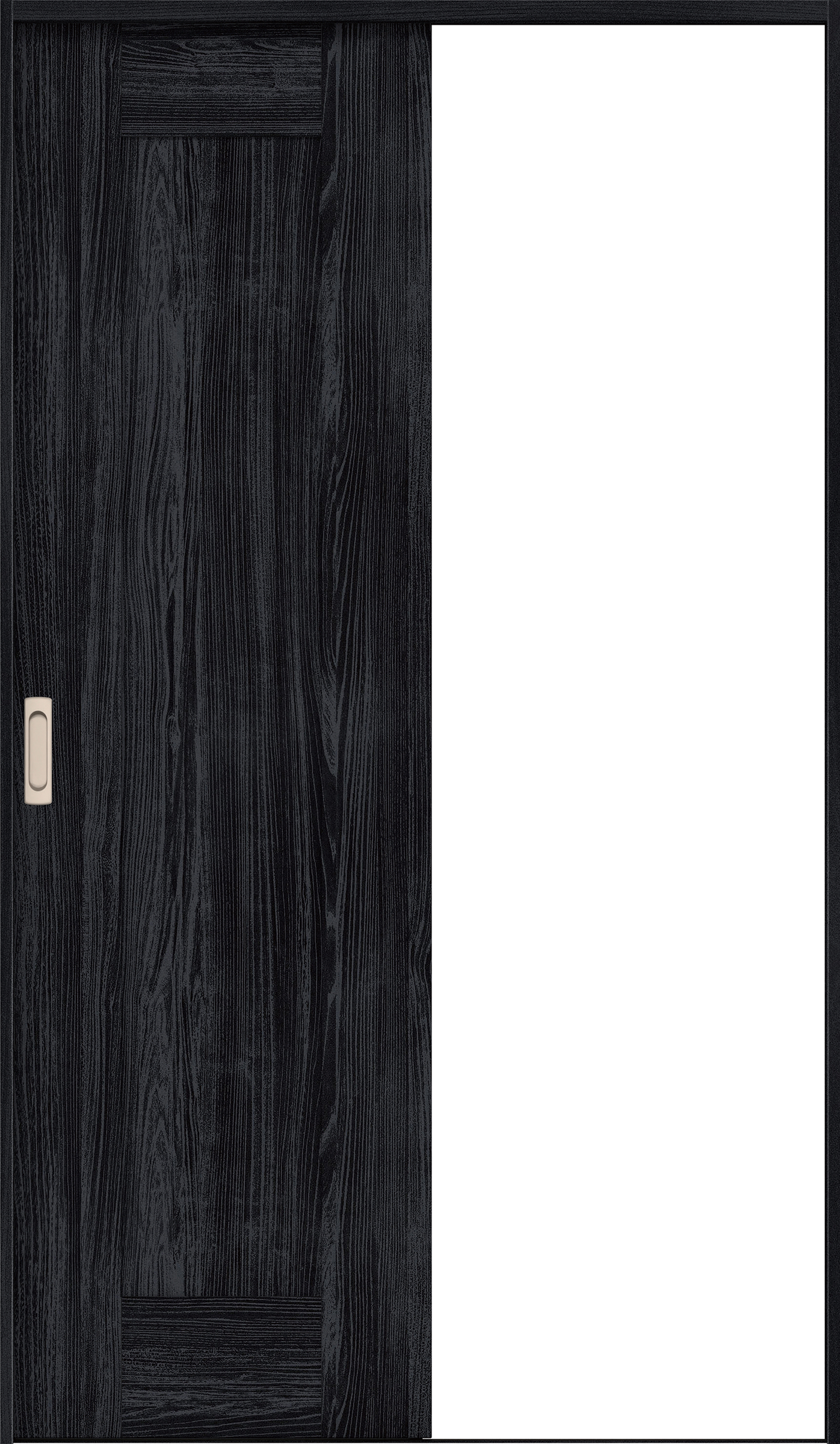 リビングドア　イエリア　引戸・片引　扉セット　３８デザイン　１１８３幅用　２０００高　〈モスブラック柄〉　左右兼用　錠なし　ラクラクローズ付