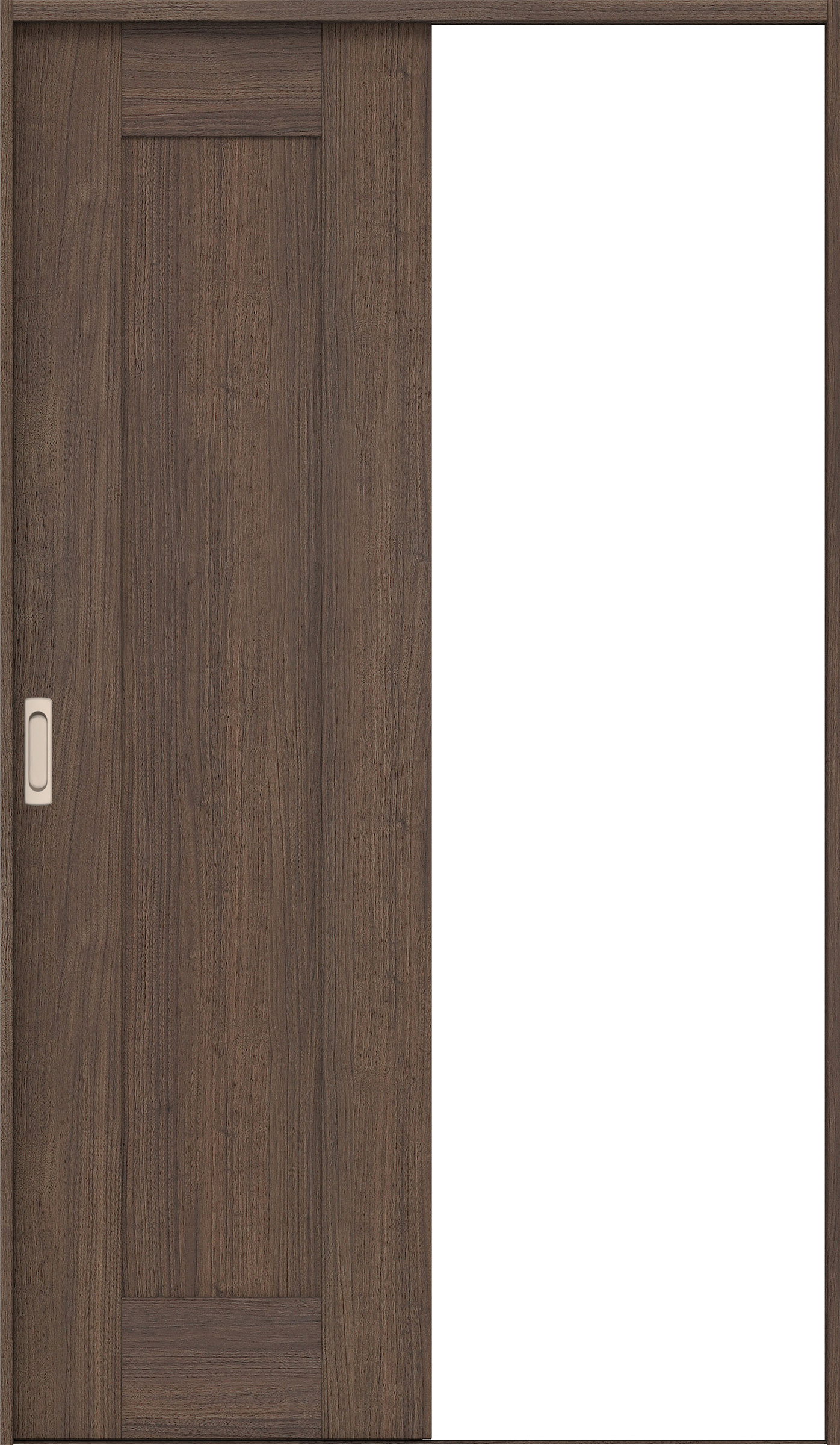 リビングドア　イエリア　引戸・片引　扉セット　３８デザイン　１１８３幅用　２０００高　〈ダルブラウン柄〉　左右兼用　錠なし　ラクラクローズ付