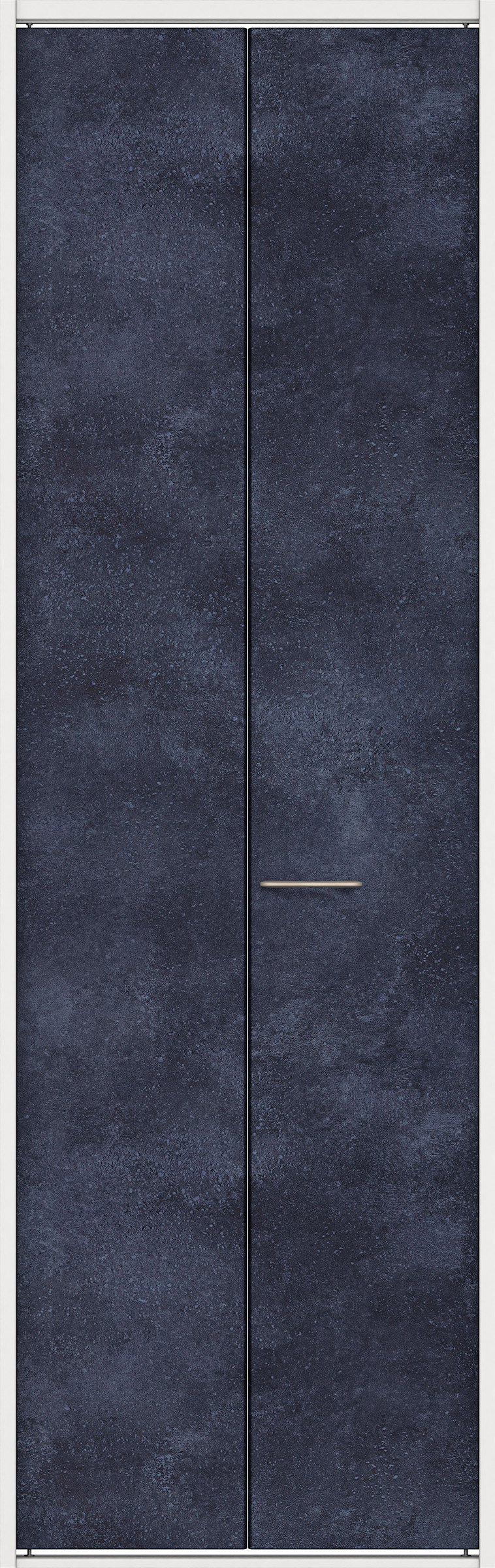 クローク収納　イエリア　折戸ユニット　フラットタイプ　パネル扉　四方枠（固定枠）　セット　７３５幅（３尺間口）　２３３０高　〈コバルトブルー柄〉　ハンドル角型〈Ｔシルバー色〉