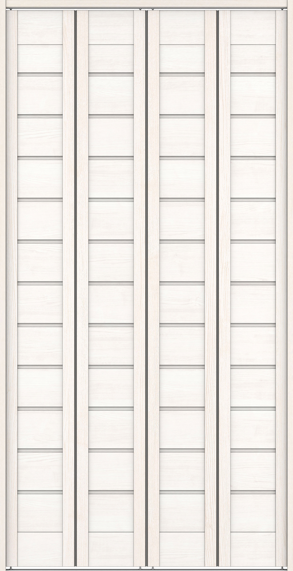 クローク収納　イエリア　折戸ユニット　通気タイプ　ウッド扉　下レール付三方枠（固定枠）　セット　１１９０幅（４．５尺間口）　２３２０高　〈ネオホワイト柄〉　ハンドルレス