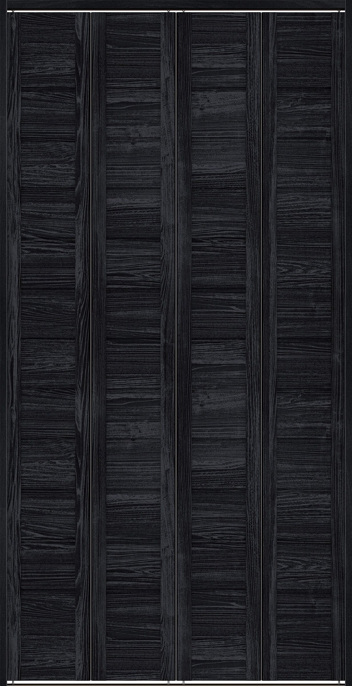 クローク収納　イエリア　折戸ユニット　通気タイプ　ウッド扉　下レール付三方枠（固定枠）　セット　１１９０幅（４．５尺間口）　２３２０高　〈モスブラック柄〉　ハンドルレス