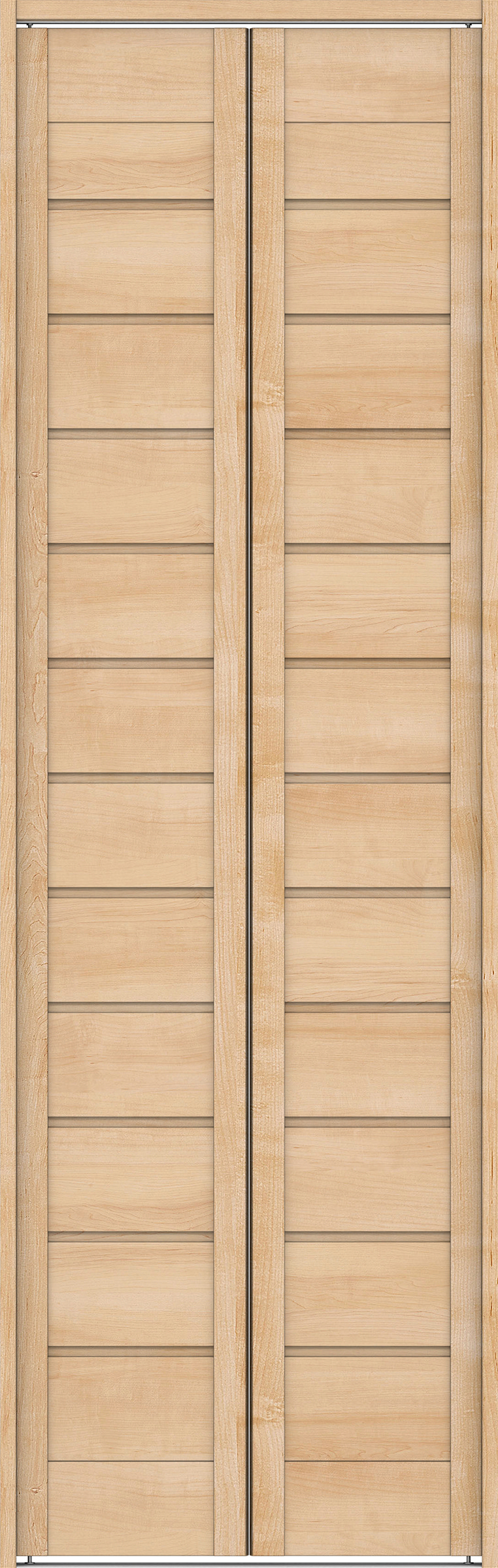 クローク収納　イエリア　折戸ユニット　通気タイプ　ウッド扉　下レール付三方枠（固定枠）　セット　７３５幅（３尺間口）　２３２０高　〈ミルベージュ柄〉　ハンドルレス