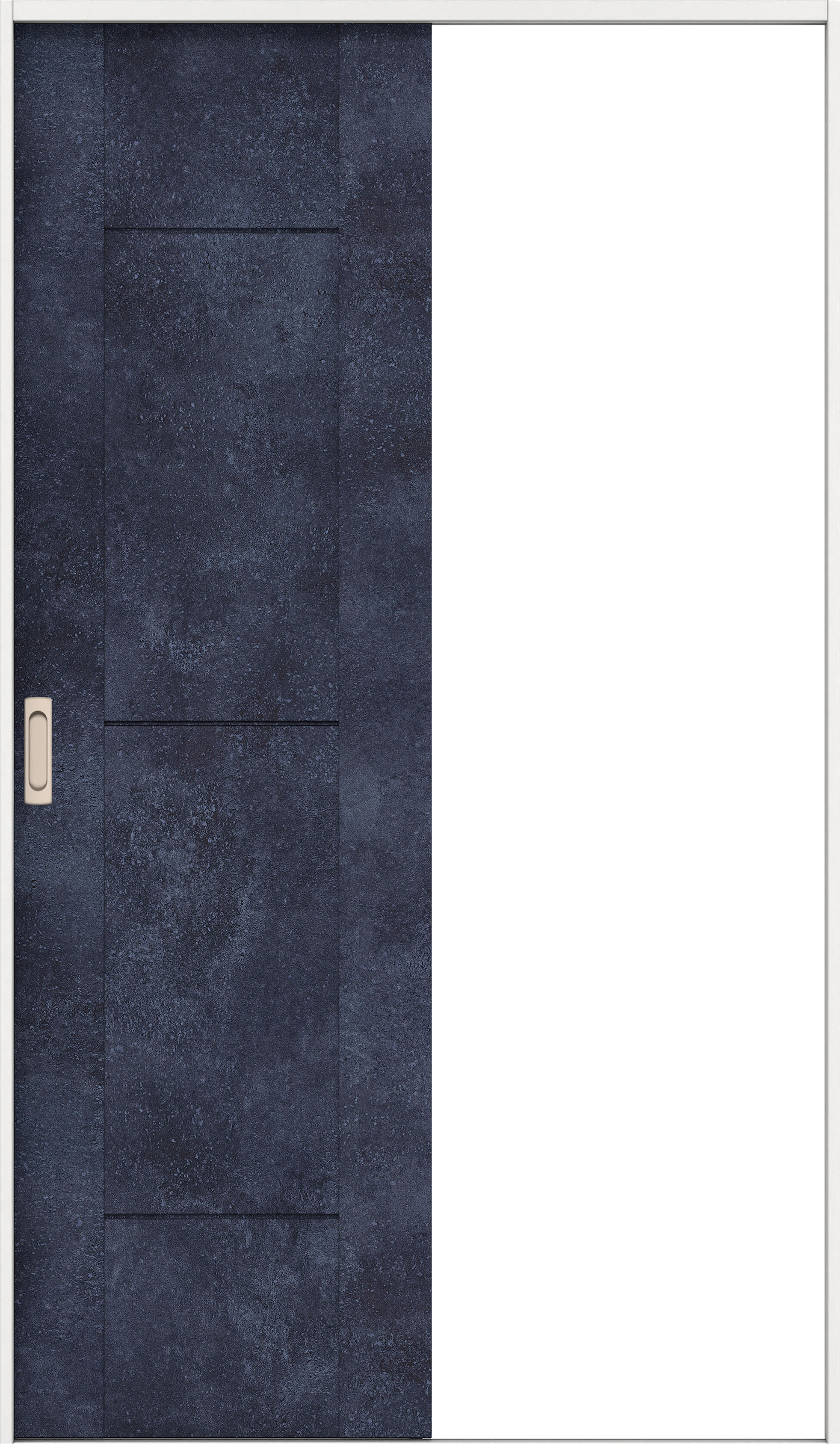 リビングドア　イエリア　引戸・片引　扉セット　Ｂ９デザイン　１３１５幅用　２０００高　〈コバルトブルー柄〉　左右兼用　錠なし　ラクラクローズ付