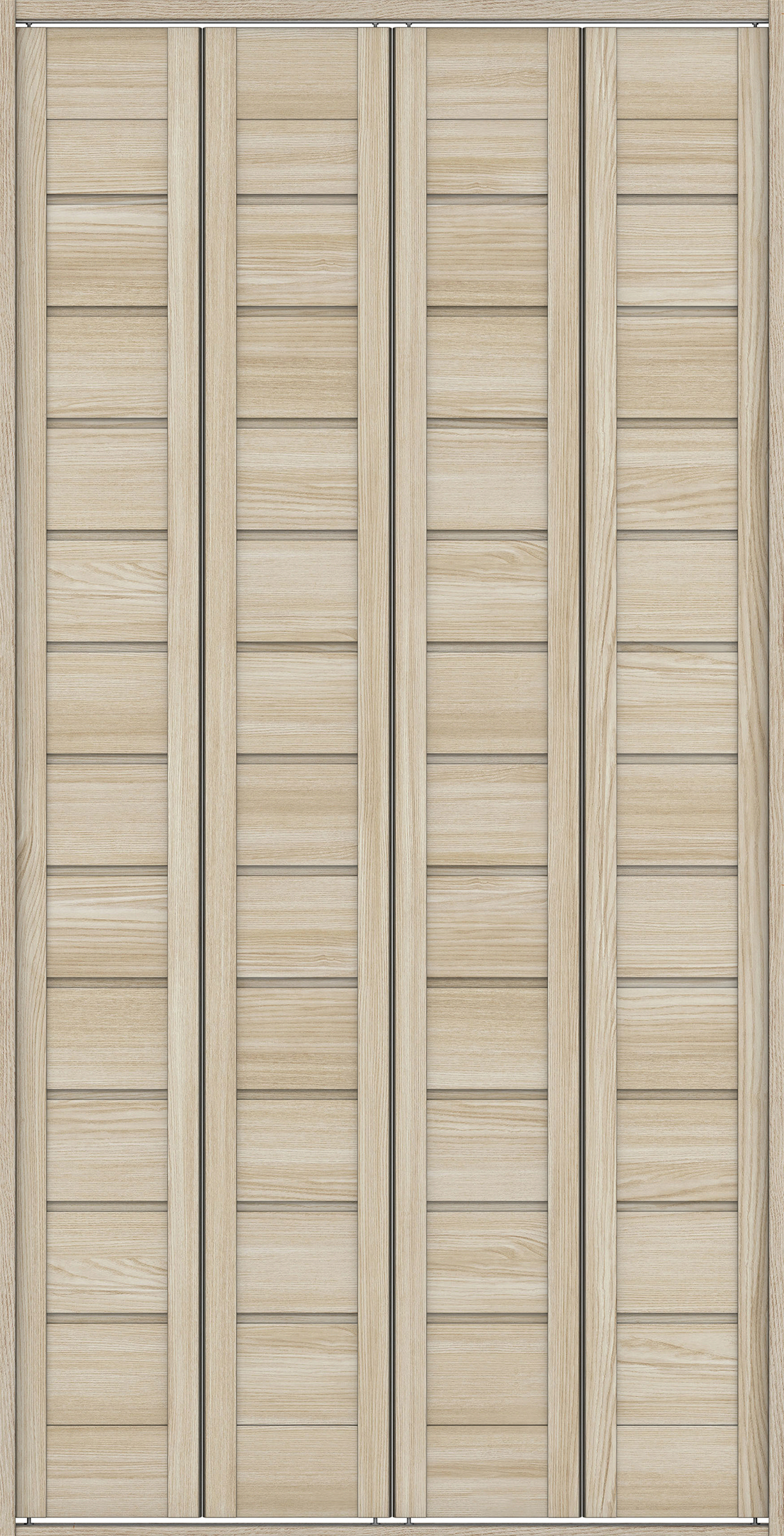 クローク収納　イエリア　折戸ユニット　通気タイプ　ウッド扉　四方枠（固定枠）　セット　１１９０幅（４．５尺間口）　２３３０高　〈ソフトグレージュ柄〉　ハンドルレス