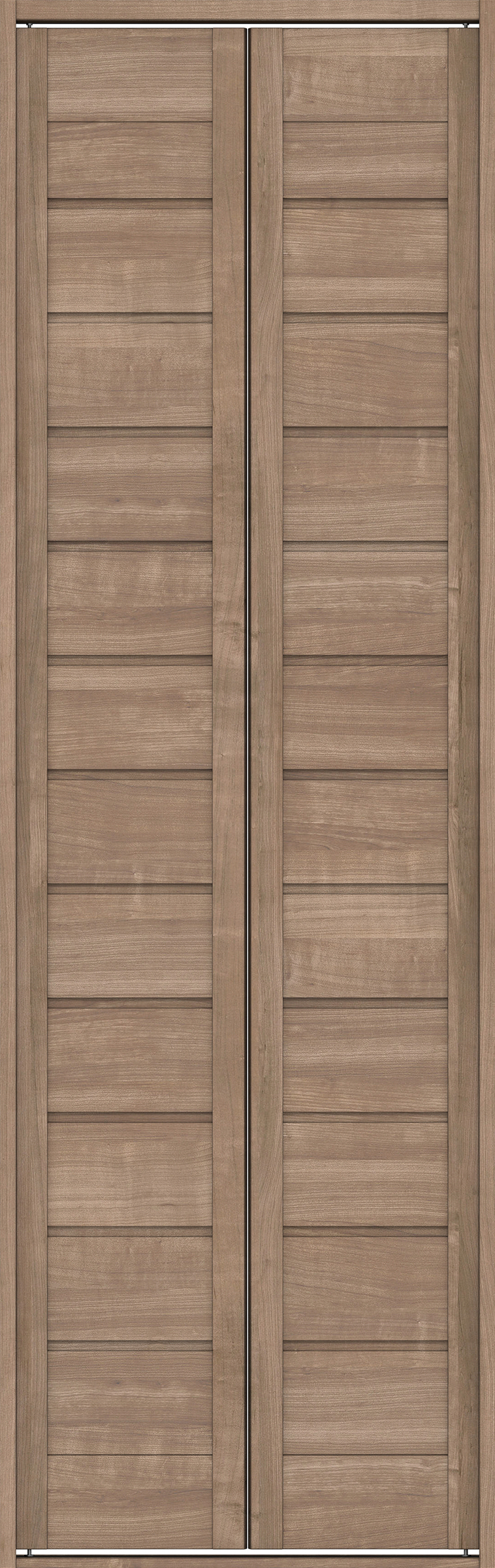 クローク収納　イエリア　折戸ユニット　通気タイプ　ウッド扉　四方枠（固定枠）　セット　７３５幅（３尺間口）　２３３０高　〈トープグレー柄〉　ハンドルレス