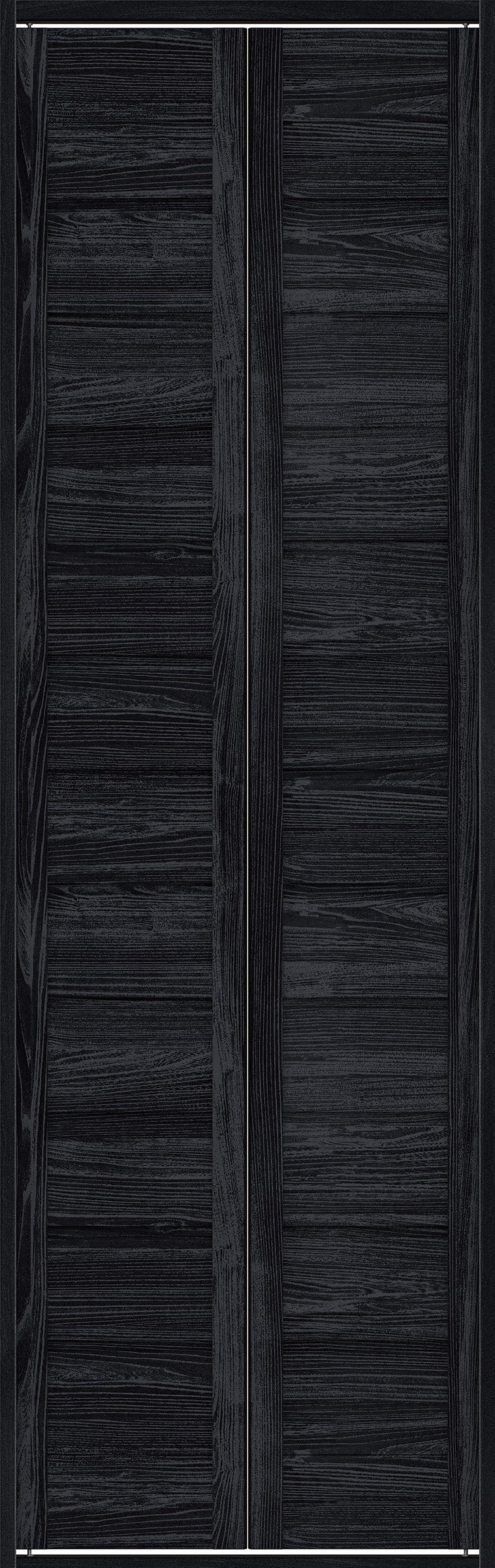 クローク収納　イエリア　折戸ユニット　通気タイプ　ウッド扉　四方枠（固定枠）　セット　７３５幅（３尺間口）　２３３０高　〈モスブラック柄〉　ハンドルレス