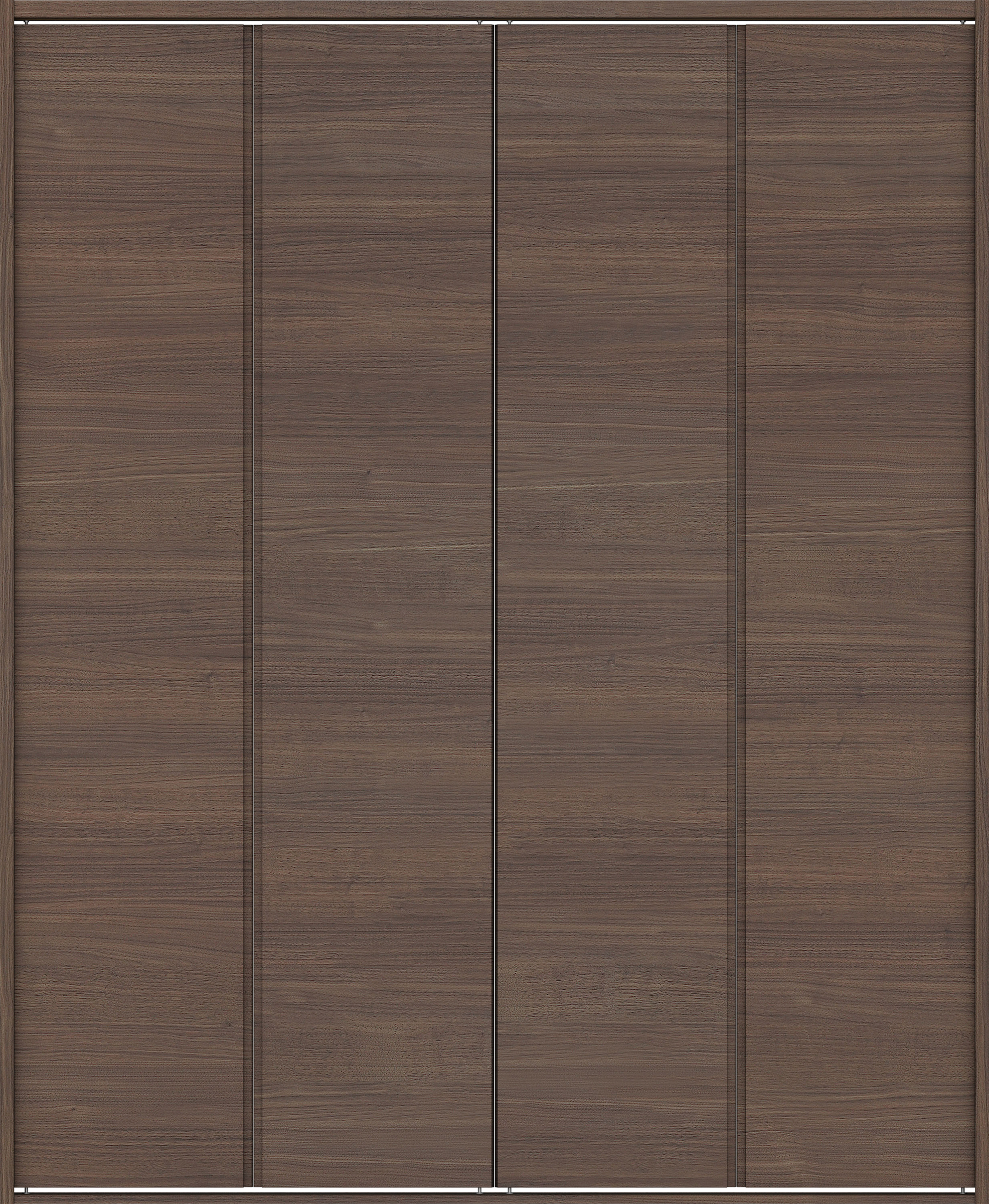 クローク収納　イエリア　折戸ユニット　ハンドルレス横木目タイプ　ウッド扉　四方枠（固定枠）　セット　１８２０幅（２Ｍ間口）　２０４５高　〈ダルブラウン柄〉　ハンドルレス