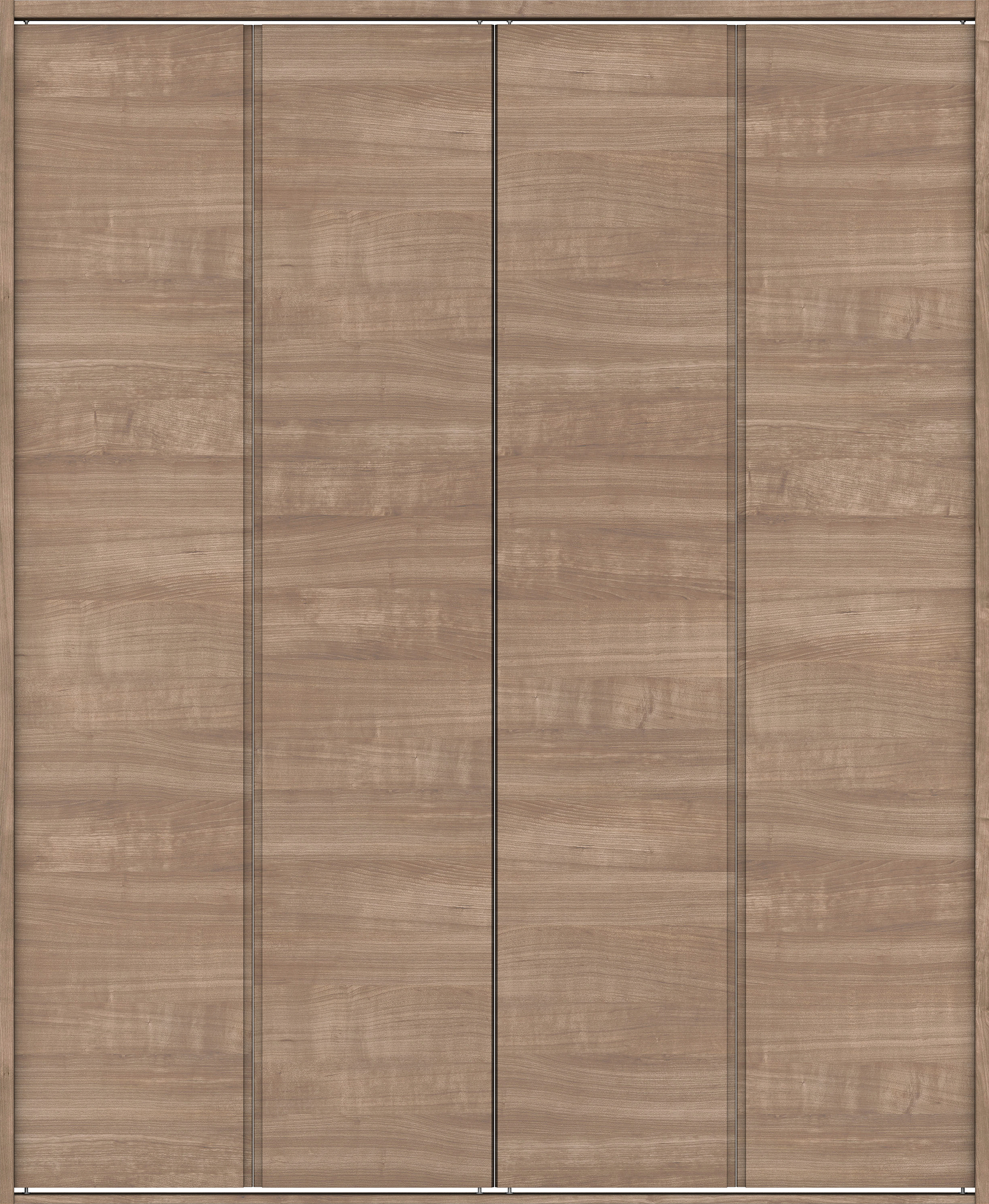 クローク収納　イエリア　折戸ユニット　ハンドルレス横木目タイプ　ウッド扉　四方枠（固定枠）　セット　１８２０幅（２Ｍ間口）　２０４５高　〈トープグレー柄〉　ハンドルレス