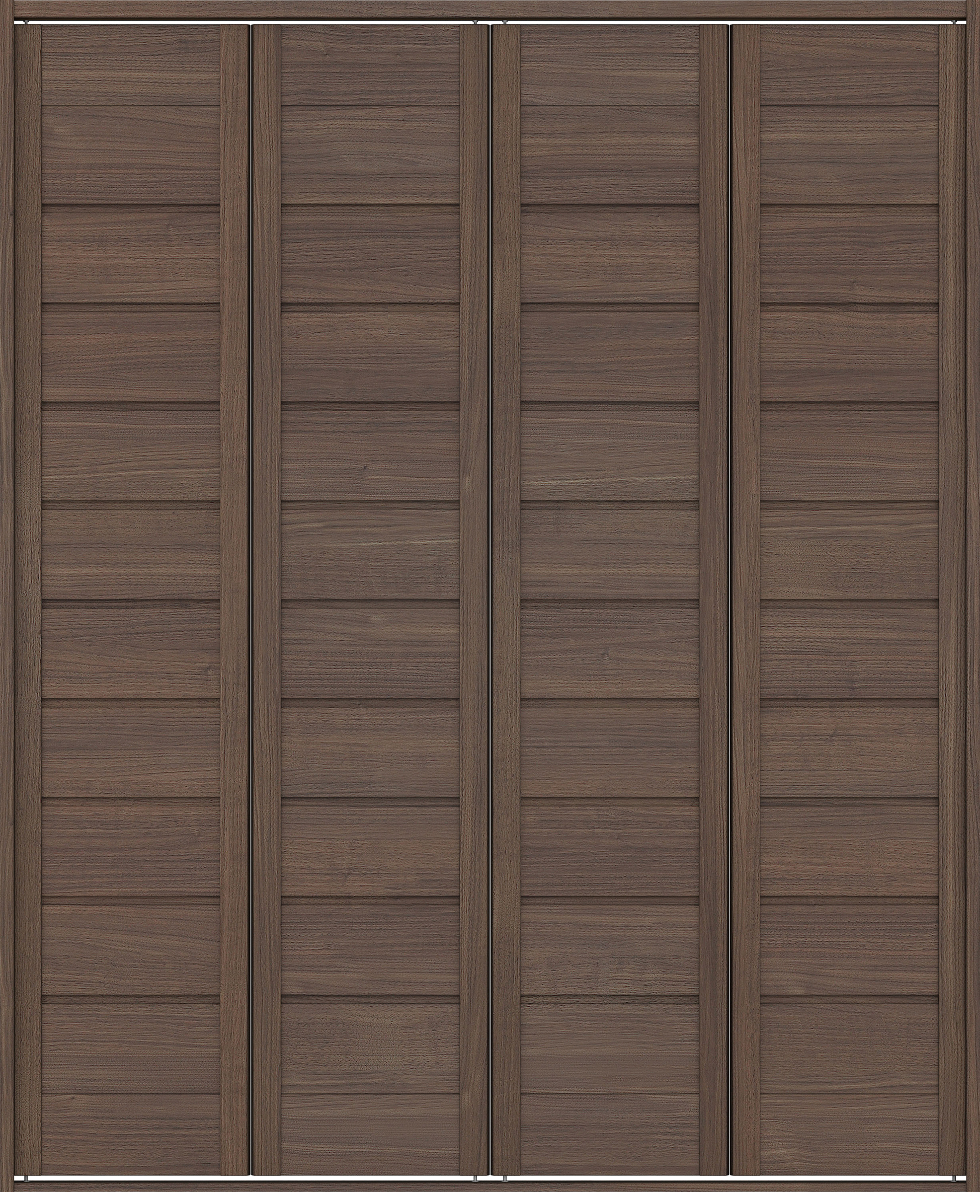 クローク収納　イエリア　折戸ユニット　通気タイプ　ウッド扉　四方枠（固定枠）　セット　１６８０幅（６尺間口）　２０４５高　〈ダルブラウン柄〉　ハンドルレス