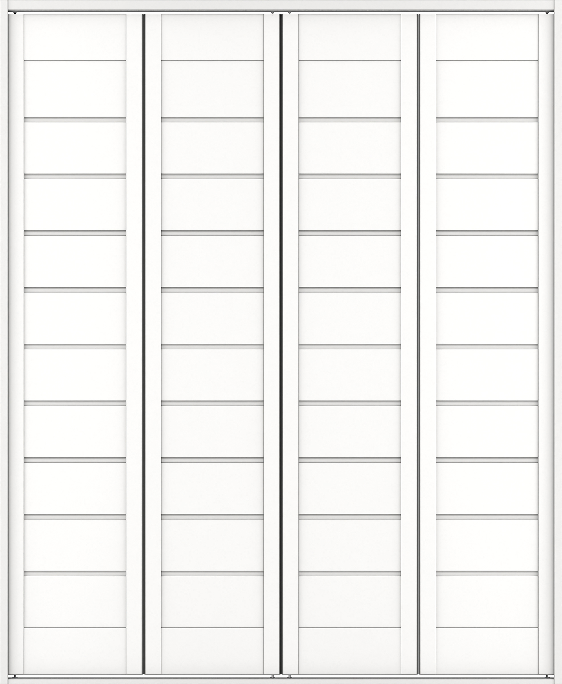 クローク収納　イエリア　折戸ユニット　通気タイプ　ウッド扉　四方枠（固定枠）　セット　１６８０幅（６尺間口）　２０４５高　〈パウダーホワイト柄〉　ハンドルレス