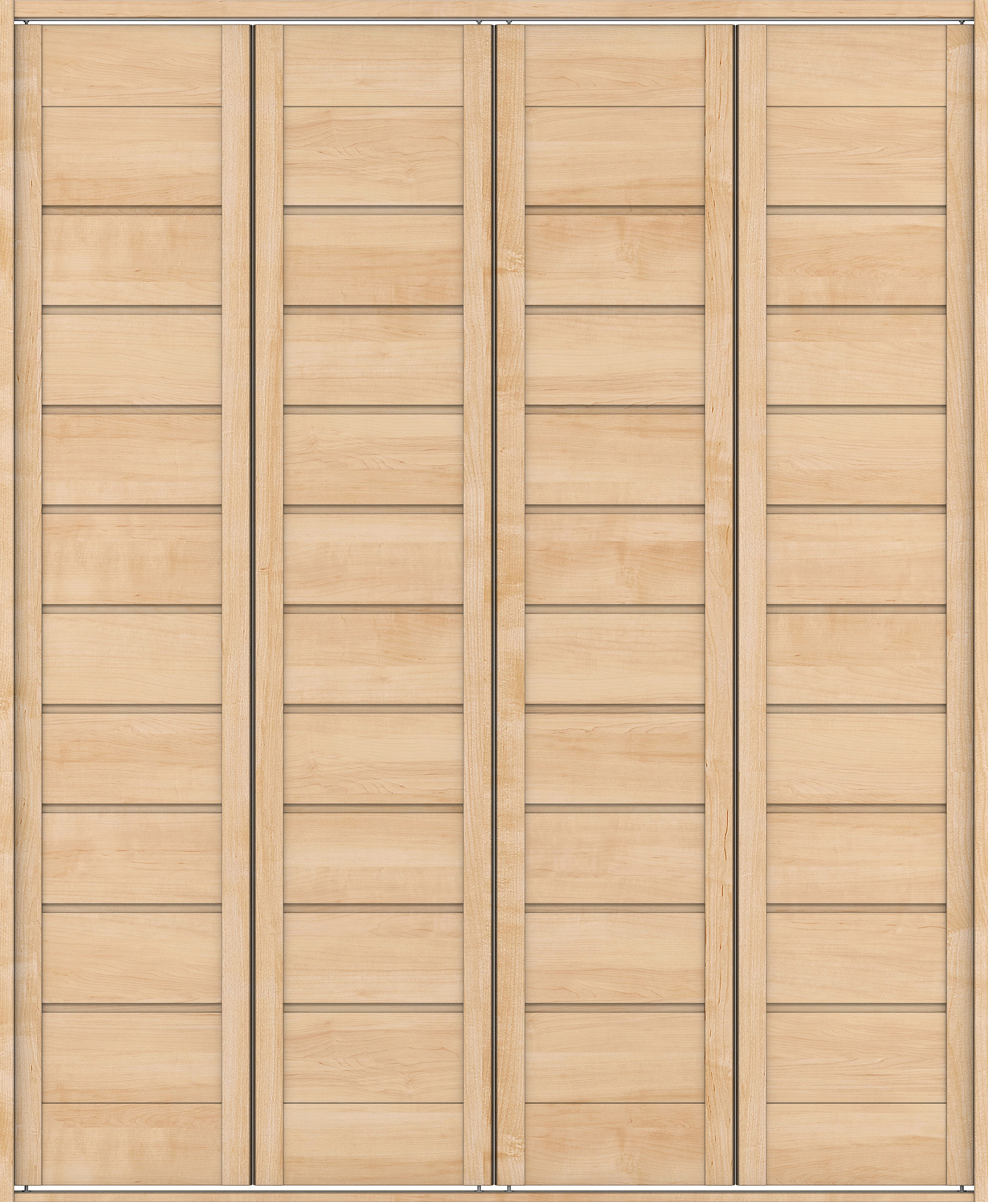 クローク収納　イエリア　折戸ユニット　通気タイプ　ウッド扉　四方枠（固定枠）　セット　１６８０幅（６尺間口）　２０４５高　〈ミルベージュ柄〉　ハンドルレス