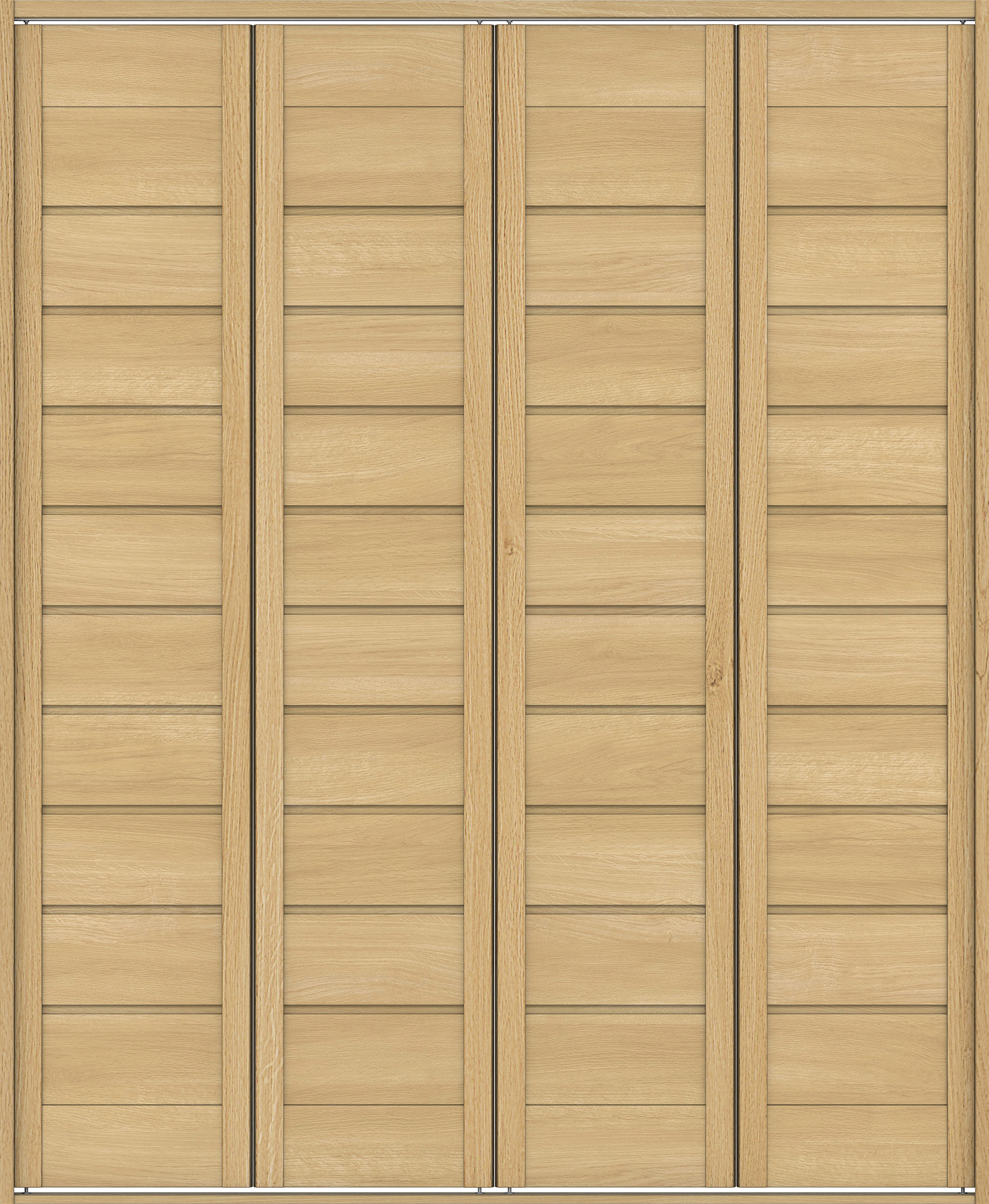 クローク収納　イエリア　折戸ユニット　通気タイプ　ウッド扉　四方枠（固定枠）　セット　１６８０幅（６尺間口）　２０４５高　〈ライトオーカー柄〉　ハンドルレス