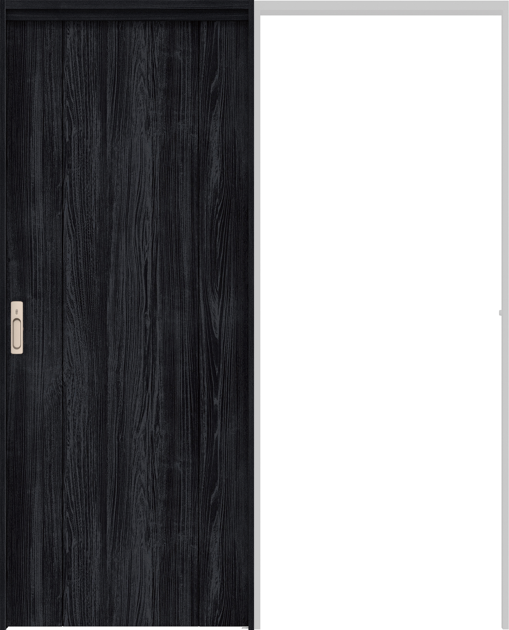 リビングドア　イエリア　吊戸・引込　扉セット　１Ｐデザイン　１６４５幅用　２０００高　〈モスブラック柄〉　左右兼用　カマ錠付　間仕切錠　ラクラクローズ付用