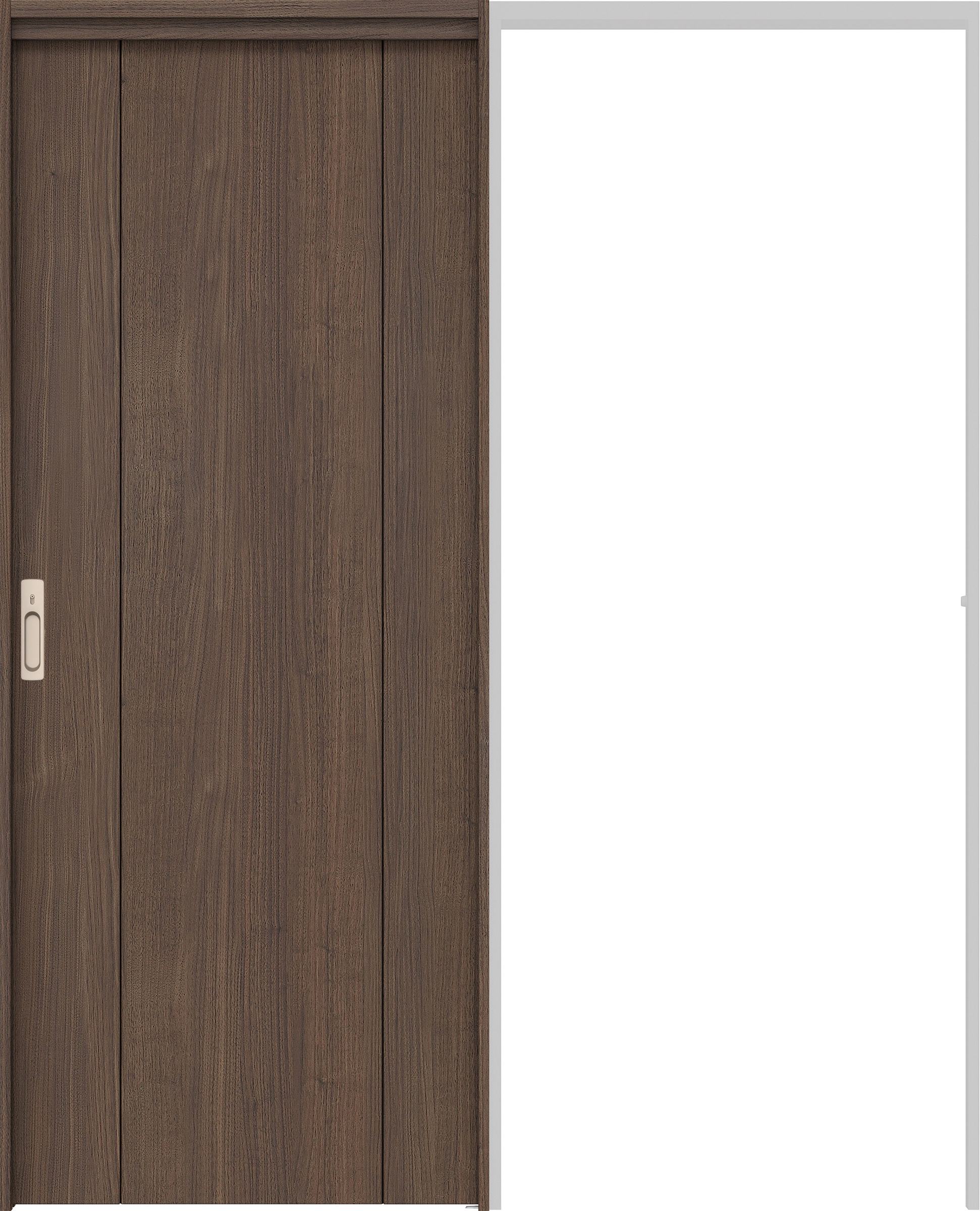 リビングドア　イエリア　吊戸・引込　扉セット　１Ｐデザイン　１６４５幅用　２０００高　〈ダルブラウン柄〉　左右兼用　カマ錠付　間仕切錠　ラクラクローズ付用