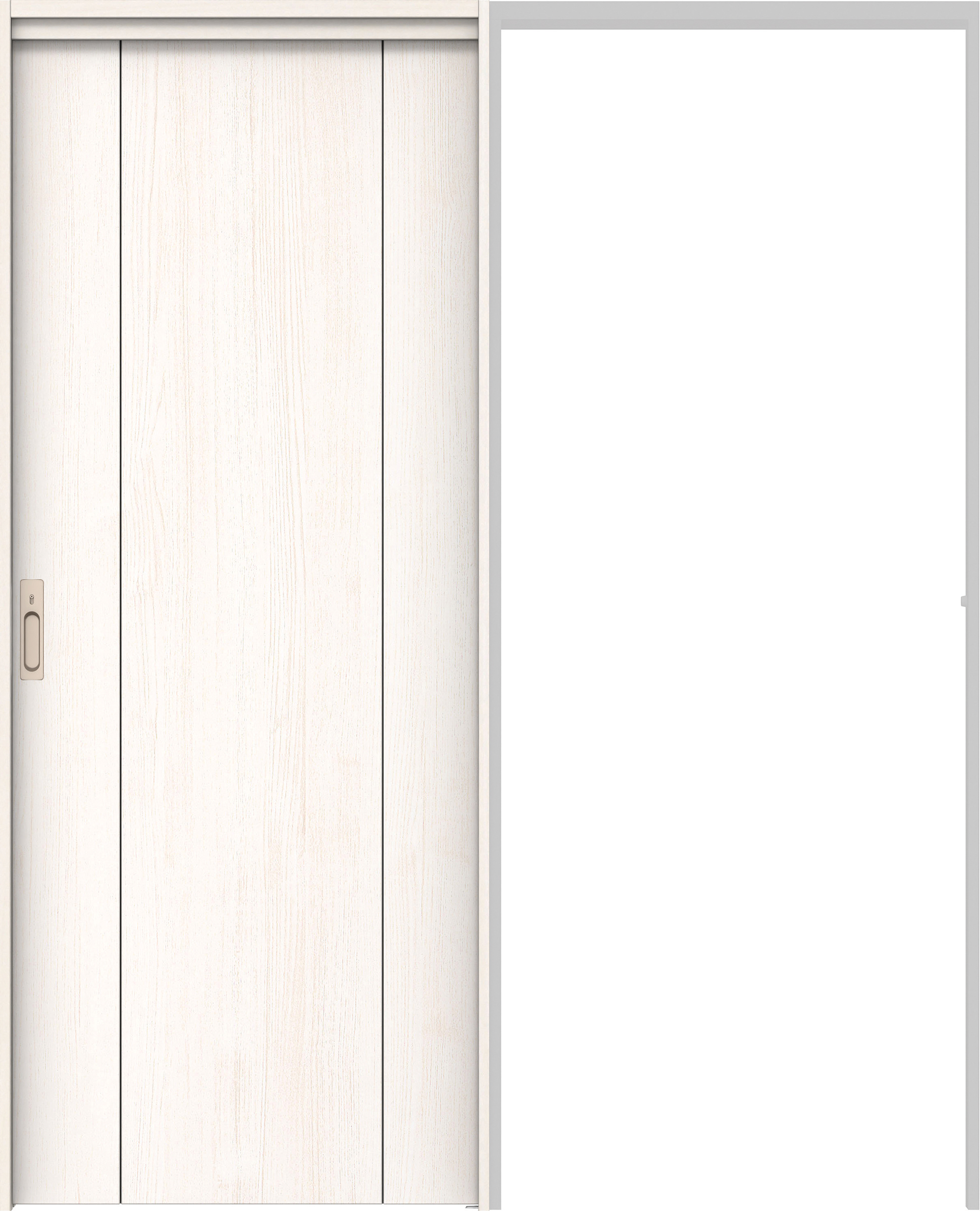 リビングドア　イエリア　吊戸・引込　扉セット　１Ｐデザイン　１６４５幅用　２０００高　〈ネオホワイト柄〉　左右兼用　カマ錠付　間仕切錠　ラクラクローズ付用