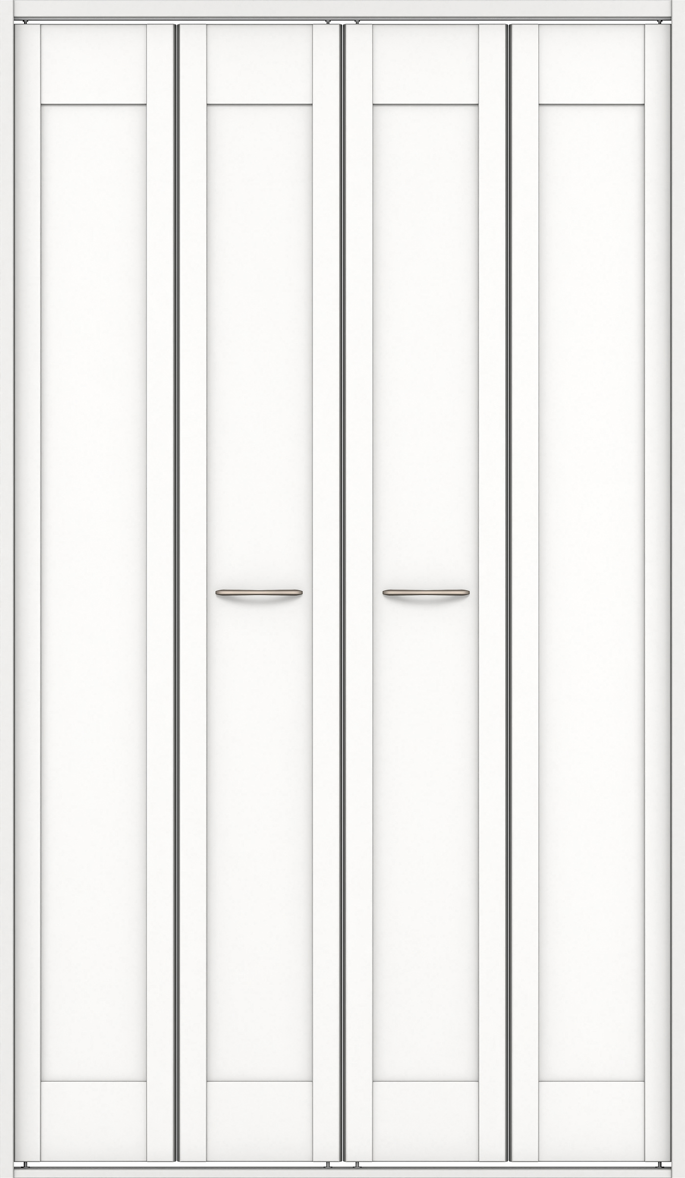 クローク収納　イエリア　折戸ユニット　カマチタイプ　ウッド扉　四方枠（固定枠）　セット　１１９０幅（４．５尺間口）　２０４５高　〈パウダーホワイト柄〉　ハンドルラウンド型〈Ｔシルバー色〉