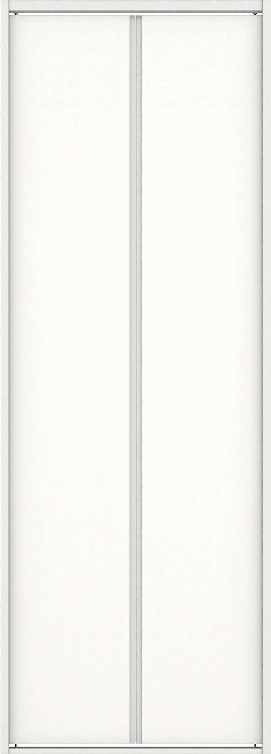 クローク収納　イエリア　折戸ユニット　ハンドルレスタイプ　ウッド扉　四方枠（固定枠）　セット　８２０幅（１Ｍ間口）　２０４５高　〈パウダーホワイト柄〉　ハンドルレス