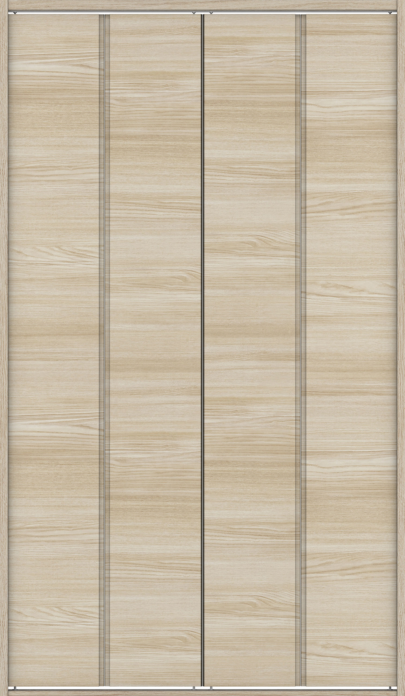 クローク収納　イエリア　折戸ユニット　ハンドルレス横木目タイプ　ウッド扉　四方枠（固定枠）　セット　１１９０幅（４．５尺間口）　２０４５高　〈ソフトグレージュ柄〉　ハンドルレス