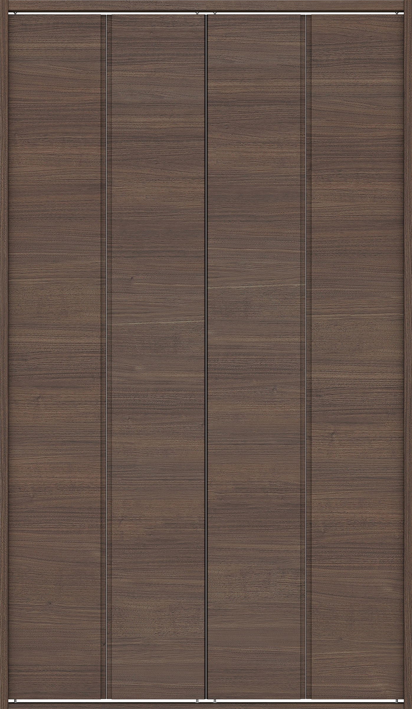 クローク収納　イエリア　折戸ユニット　ハンドルレス横木目タイプ　ウッド扉　四方枠（固定枠）　セット　１１９０幅（４．５尺間口）　２０４５高　〈ダルブラウン柄〉　ハンドルレス