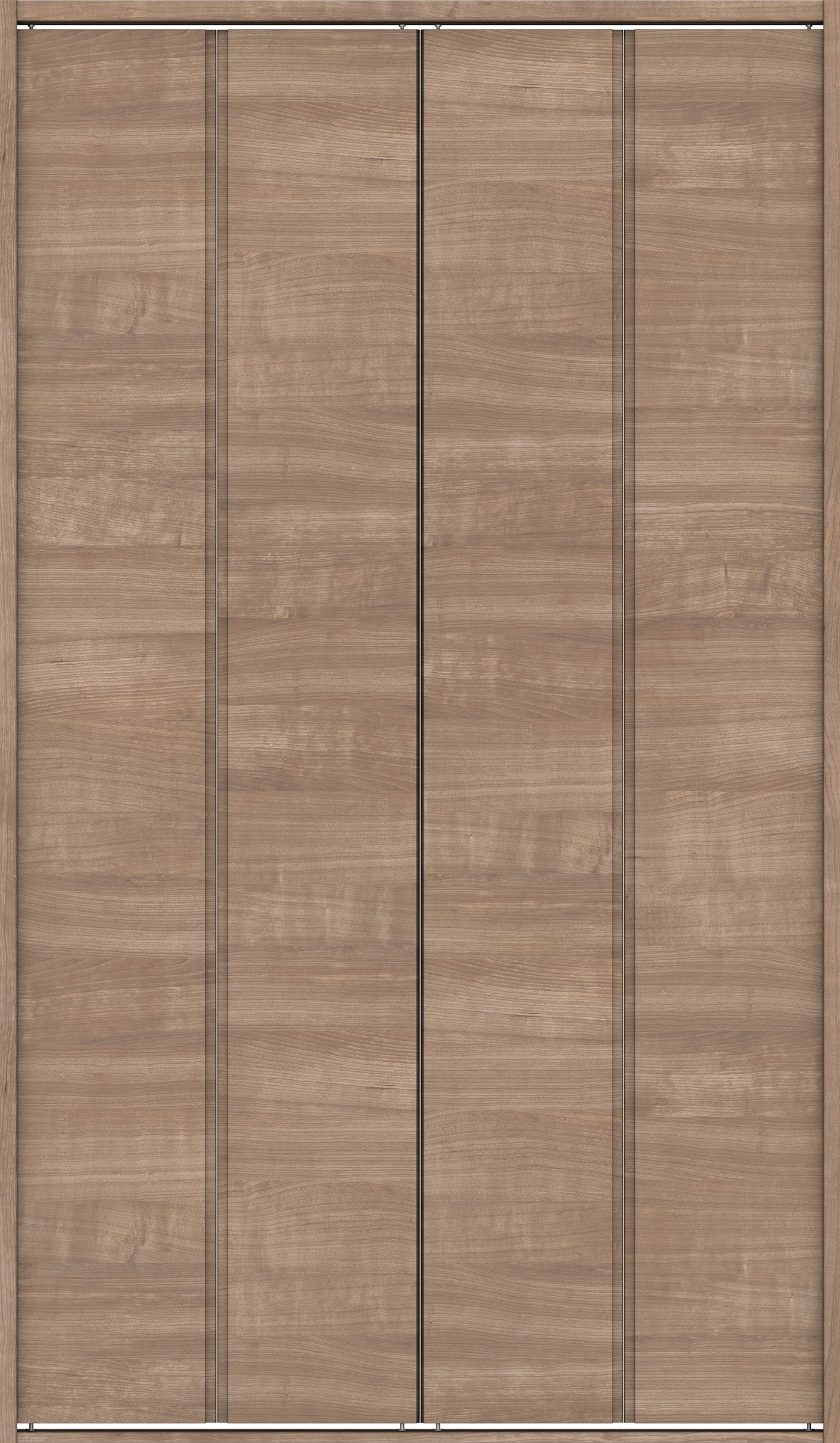 クローク収納　イエリア　折戸ユニット　ハンドルレス横木目タイプ　ウッド扉　四方枠（固定枠）　セット　１１９０幅（４．５尺間口）　２０４５高　〈トープグレー柄〉　ハンドルレス