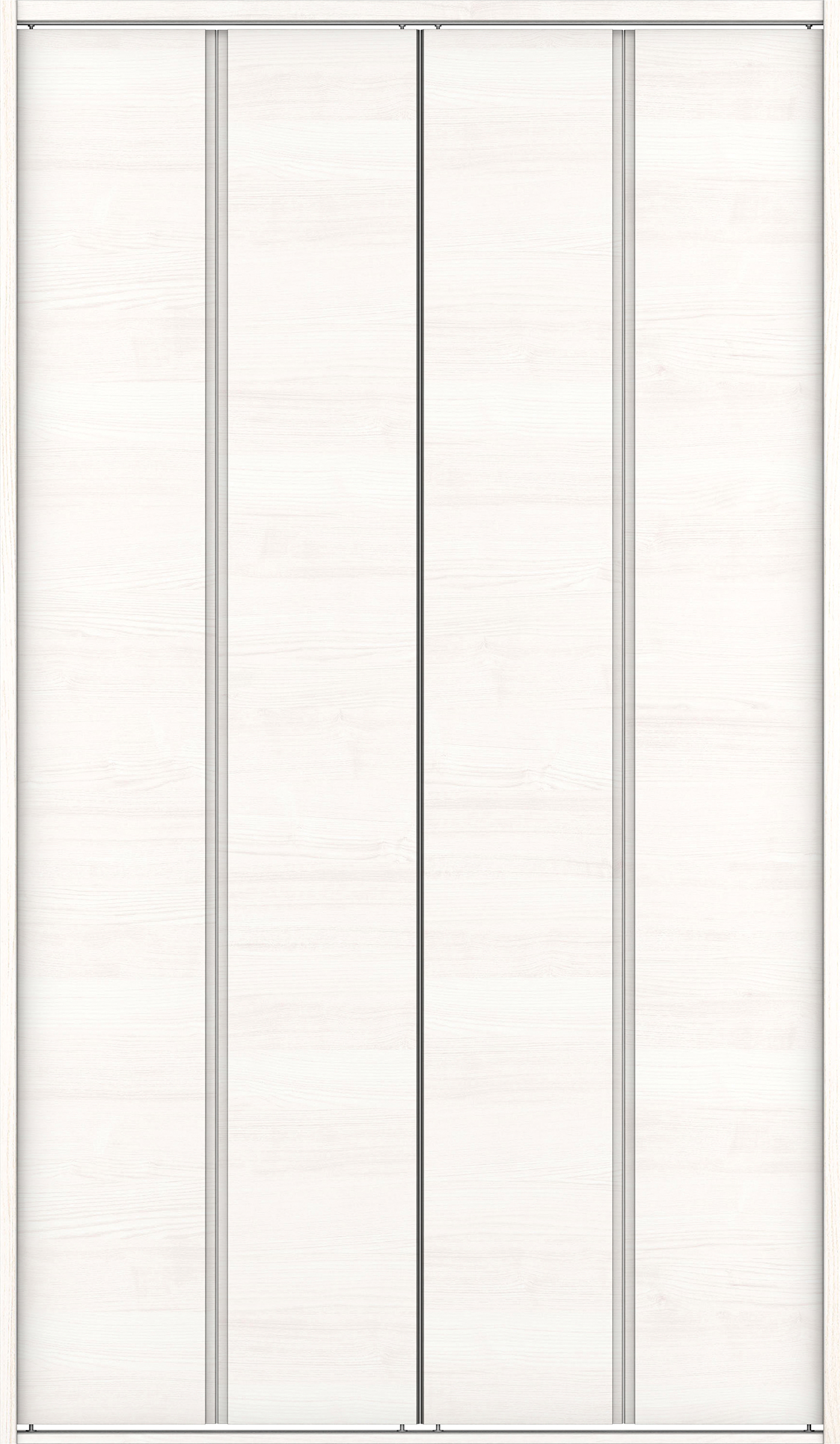 クローク収納　イエリア　折戸ユニット　ハンドルレス横木目タイプ　ウッド扉　四方枠（固定枠）　セット　１１９０幅（４．５尺間口）　２０４５高　〈ネオホワイト柄〉　ハンドルレス