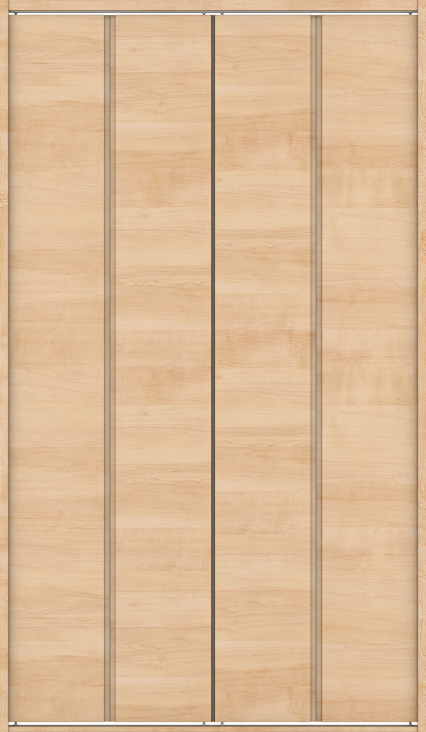 クローク収納　イエリア　折戸ユニット　ハンドルレス横木目タイプ　ウッド扉　四方枠（固定枠）　セット　１１９０幅（４．５尺間口）　２０４５高　〈ミルベージュ柄〉　ハンドルレス