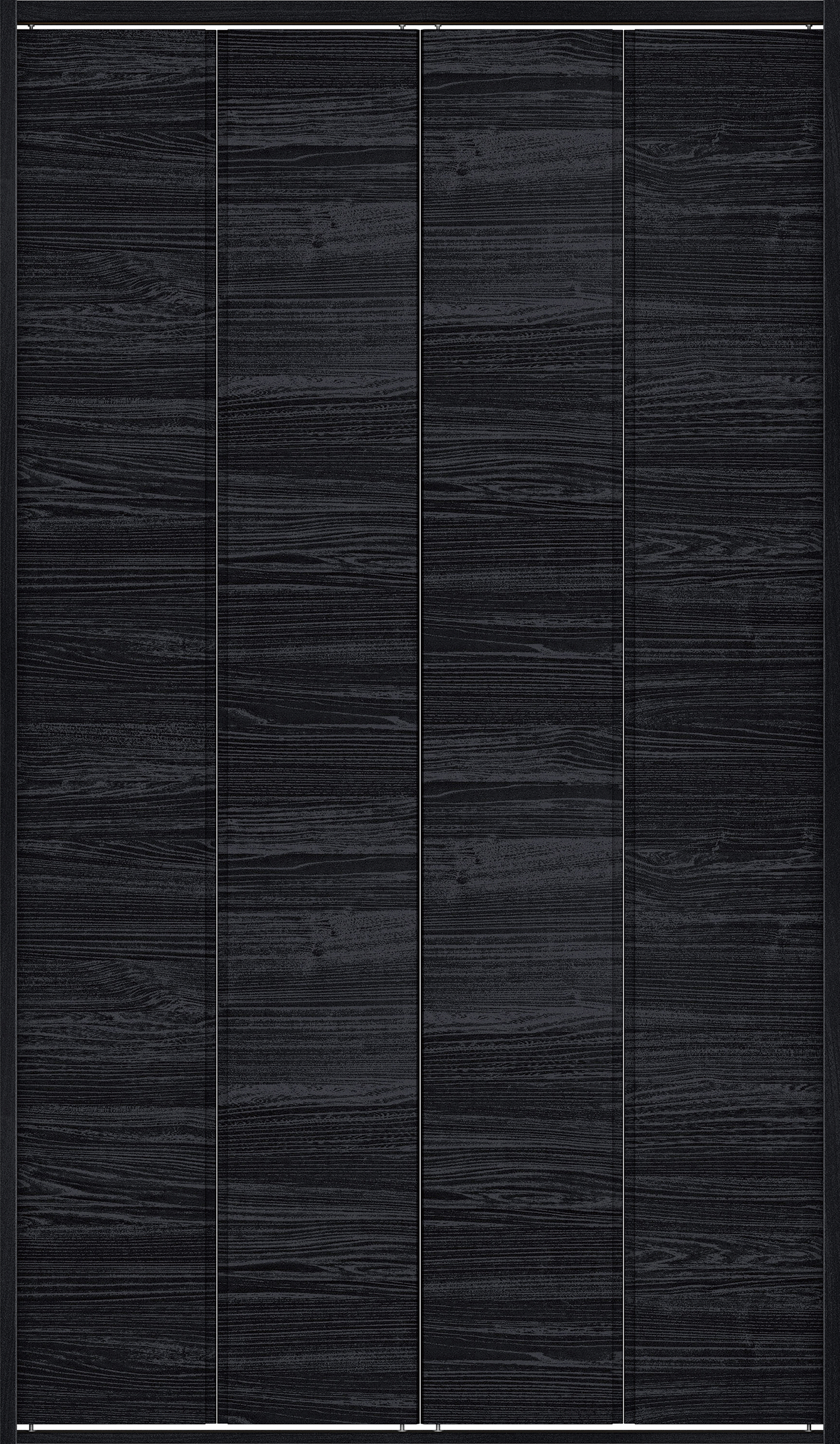 クローク収納　イエリア　折戸ユニット　ハンドルレス横木目タイプ　ウッド扉　四方枠（固定枠）　セット　１１９０幅（４．５尺間口）　２０４５高　〈モスブラック柄〉　ハンドルレス