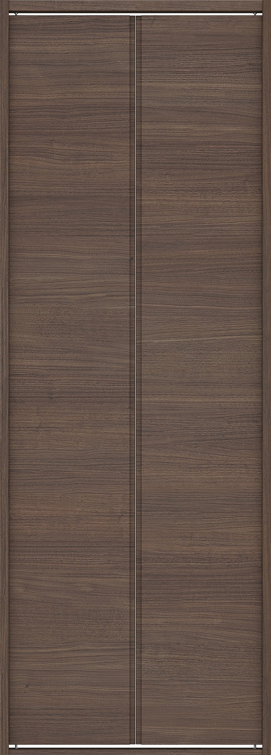 クローク収納　イエリア　折戸ユニット　ハンドルレス横木目タイプ　ウッド扉　四方枠（固定枠）　セット　８２０幅（１Ｍ間口）　２０４５高　〈ダルブラウン柄〉　ハンドルレス