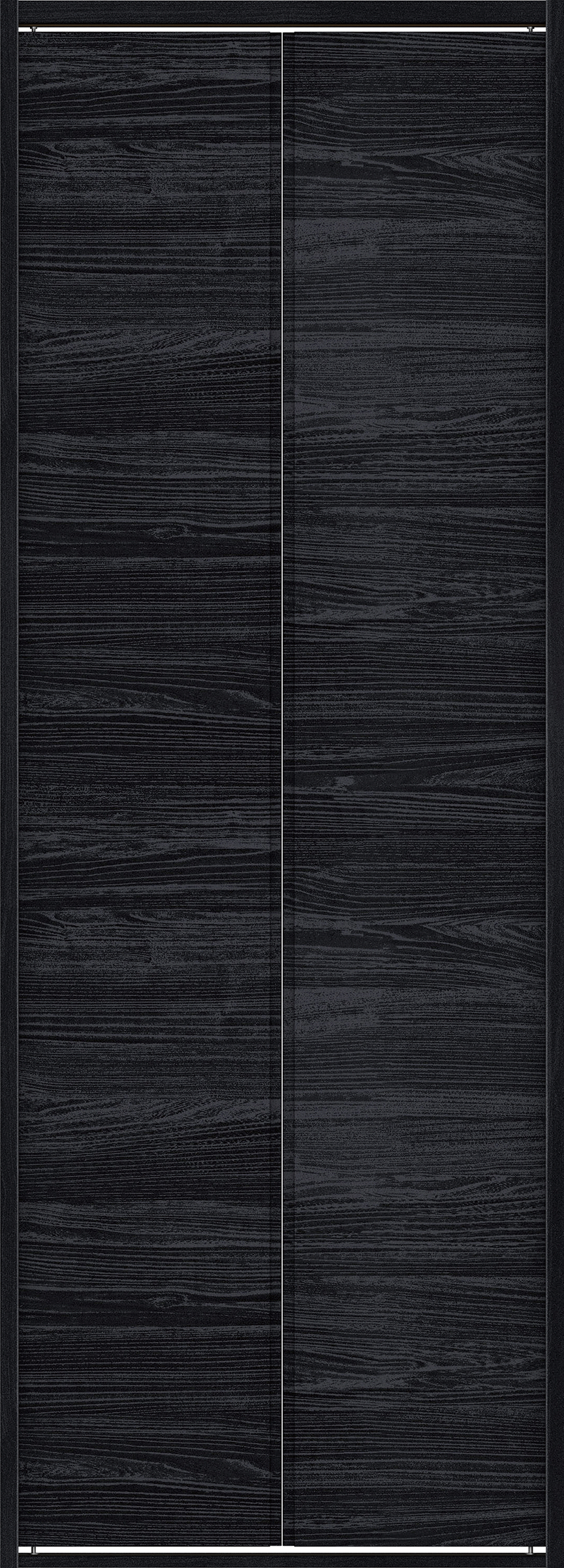 クローク収納　イエリア　折戸ユニット　ハンドルレス横木目タイプ　ウッド扉　四方枠（固定枠）　セット　７３５幅（３尺間口）　２０４５高　〈モスブラック柄〉　ハンドルレス