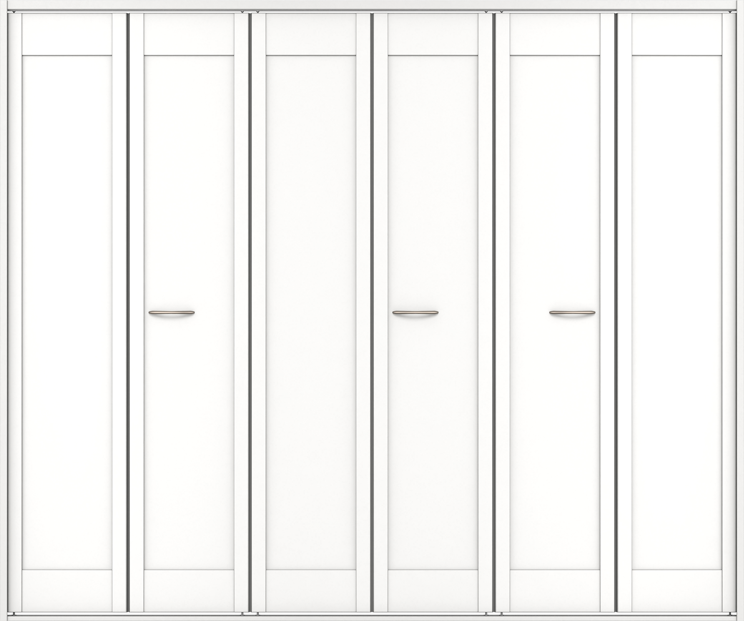 クローク収納　イエリア　折戸ユニット　カマチタイプ　ウッド扉　四方枠（固定枠）　セット　２４５０幅（９尺間口）　２０４５高　〈パウダーホワイト柄〉　ハンドルラウンド型〈Ｔシルバー色〉