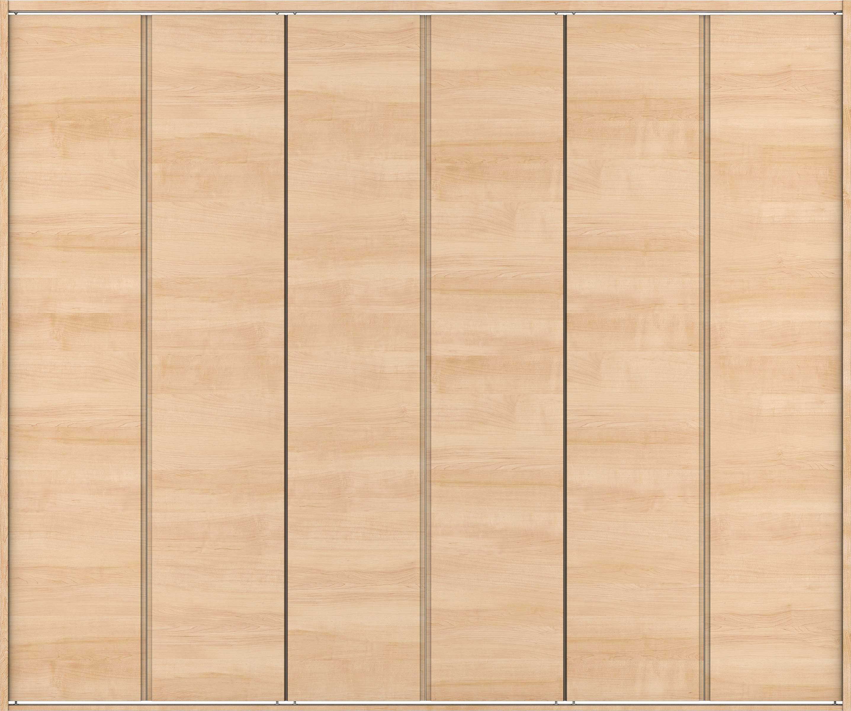 クローク収納　イエリア　折戸ユニット　ハンドルレス横木目タイプ　ウッド扉　四方枠（固定枠）　セット　２４５０幅（９尺間口）　２０４５高　〈ミルベージュ柄〉　ハンドルレス